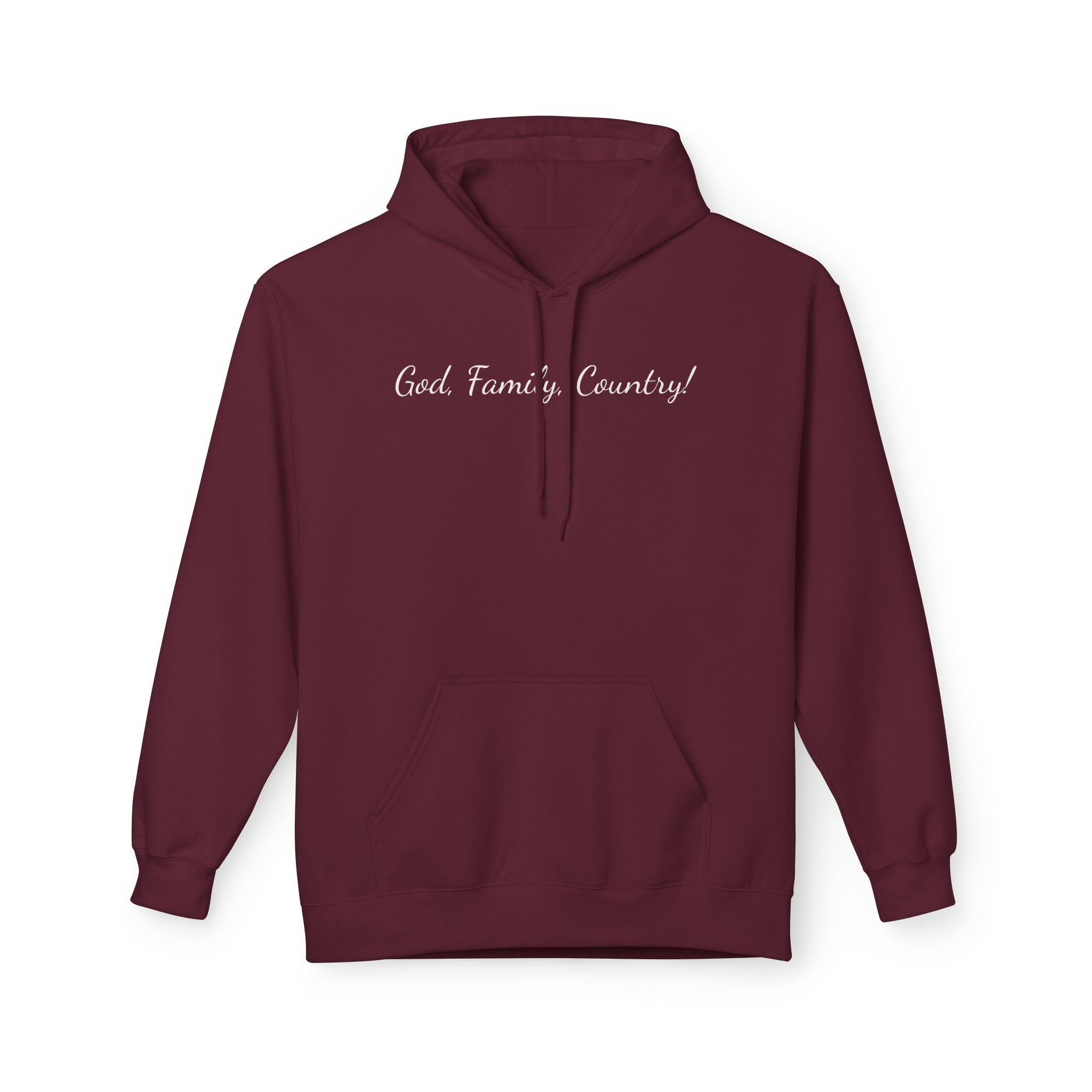 Hoodie — "God, Family, Country" Script Pullover