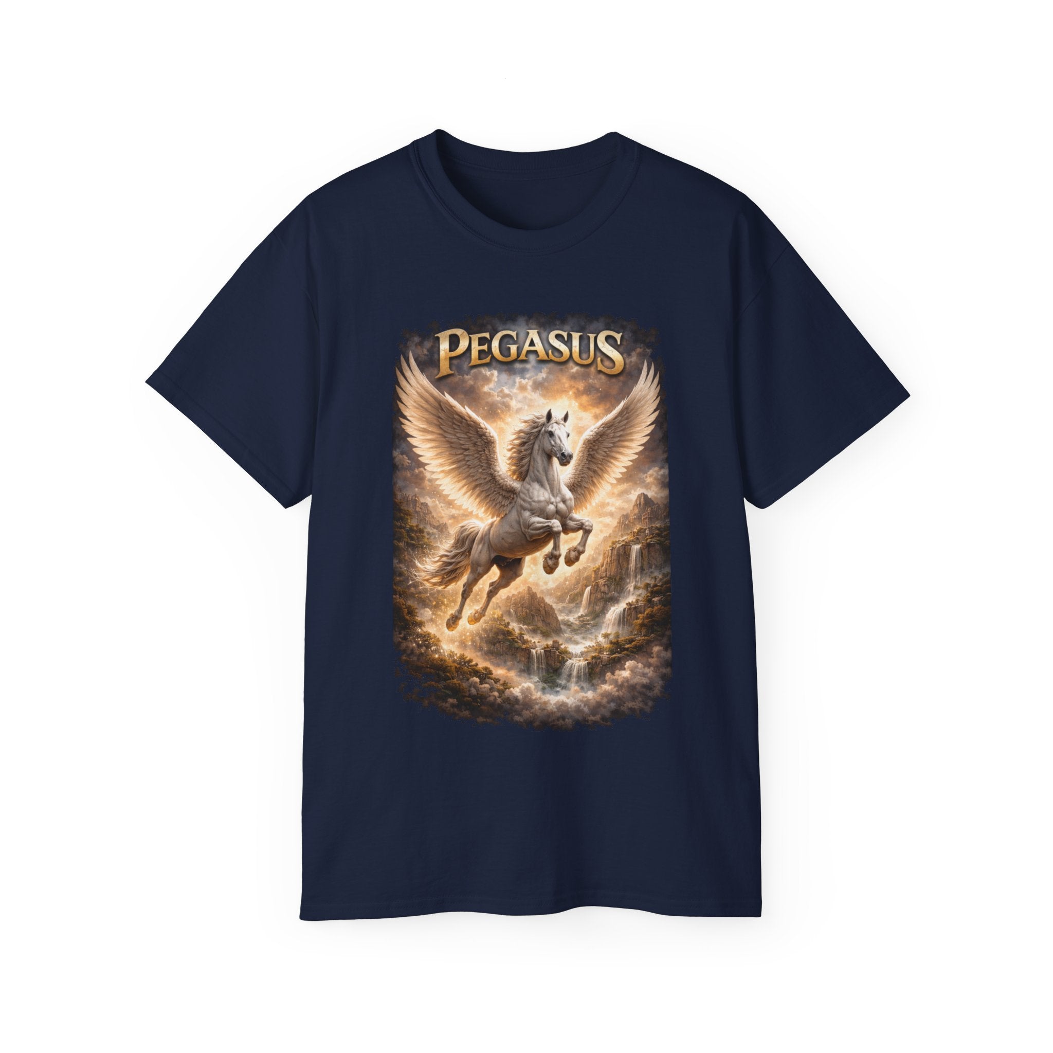Pegasus Flying Horse Cotton T‑Shirt — Mythical Winged Unicorn Tee