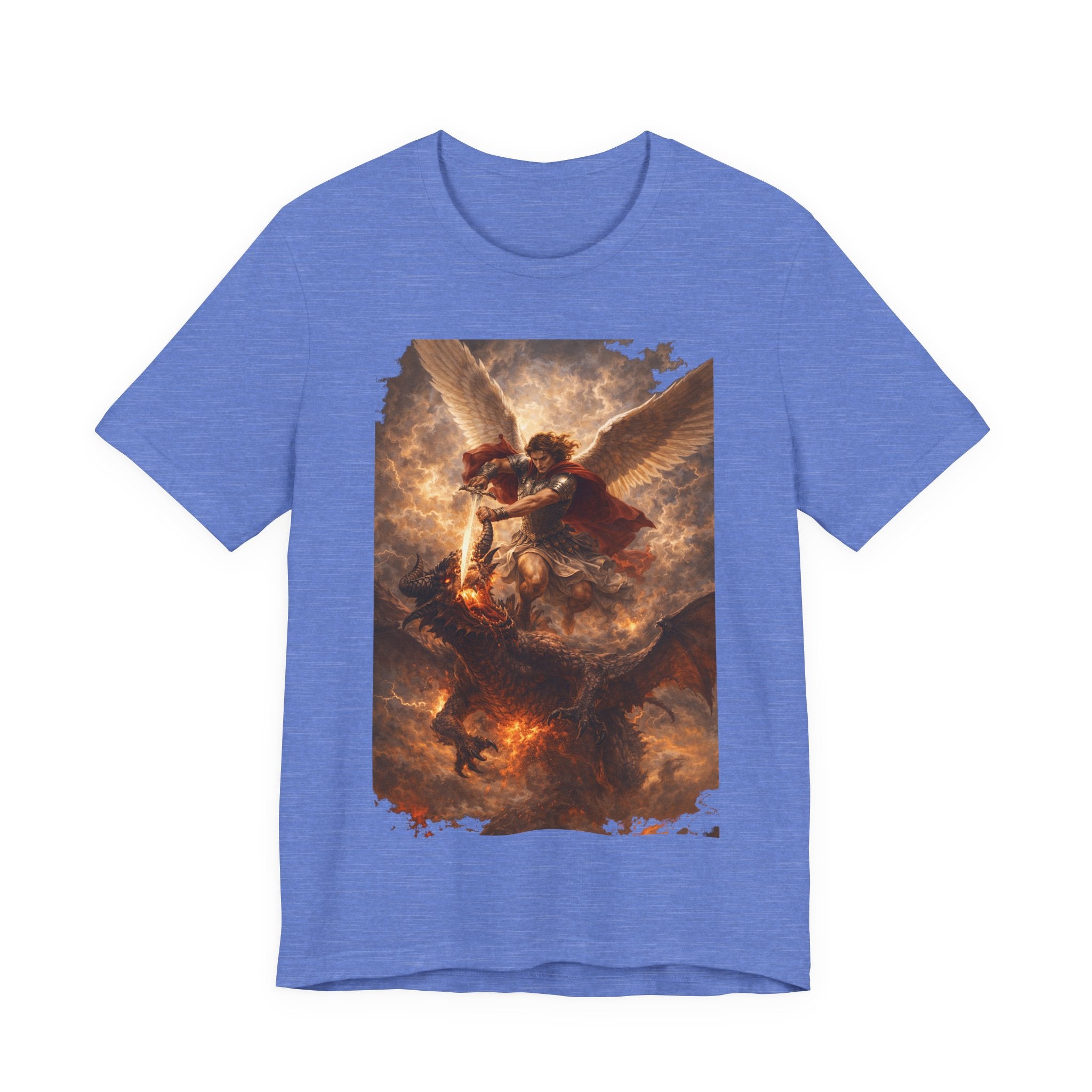 Michael and his angels fought against the dragon Revelation 12:7 Tee — Spiritual Battle Winged Art T-Shirt