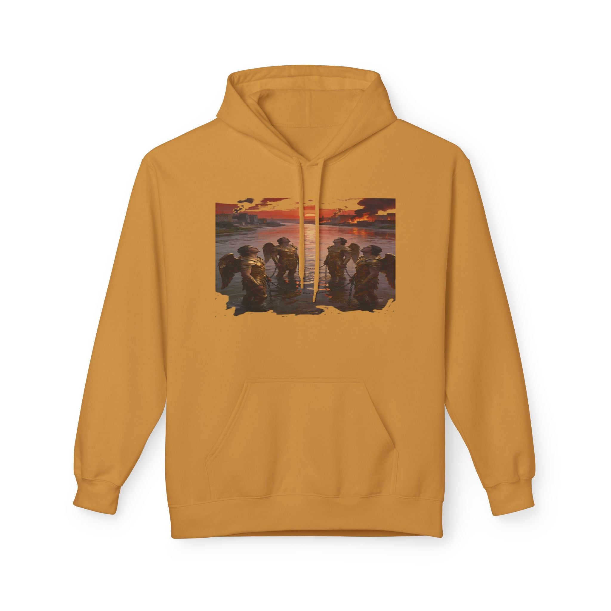 Revelation 9 reveals four fallen angels bound in the Euphrates River- Hoodie — Graphic