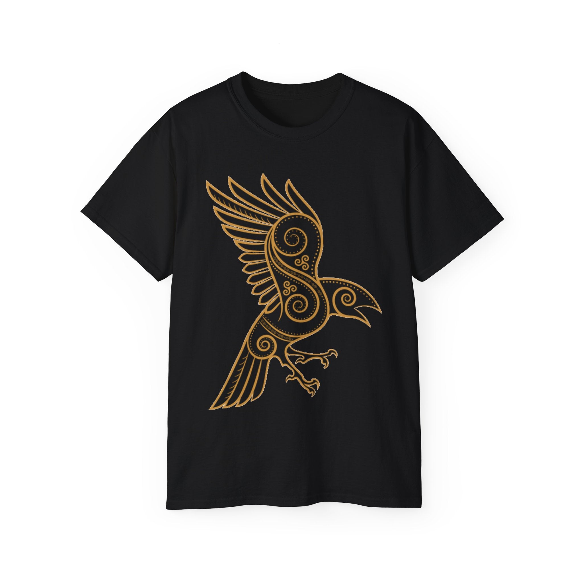 Celtic Raven Graphic Cotton Tee — Viking symbol of knowledge, wisdom, and foresight.