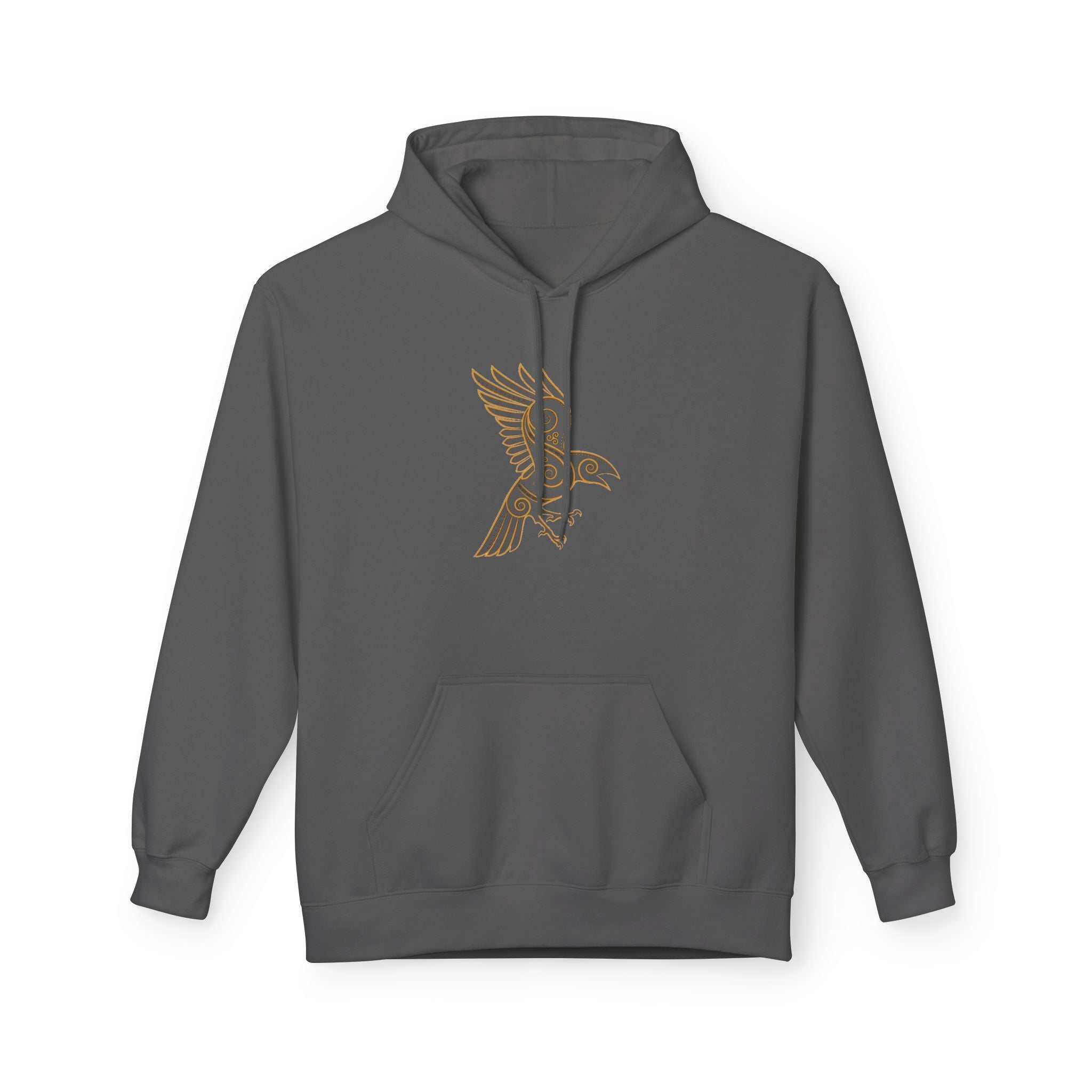 The Raven – Odin’s Messengers Viking Hoodie — Minimalist Line Art Bird