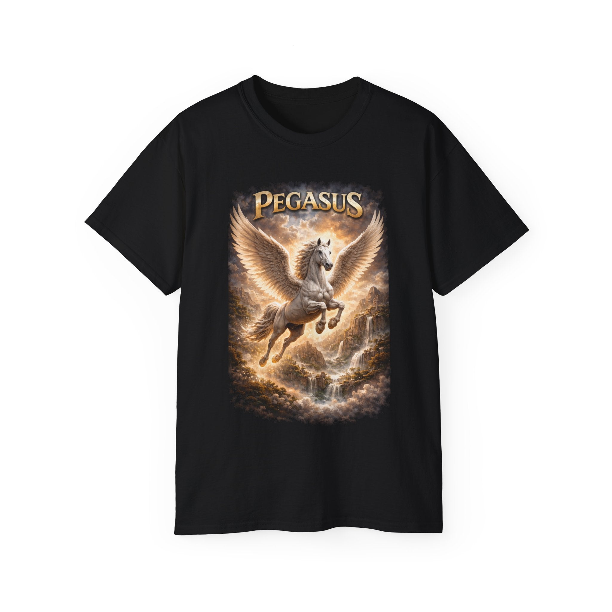 Pegasus Flying Horse Cotton T‑Shirt — Mythical Winged Unicorn Tee