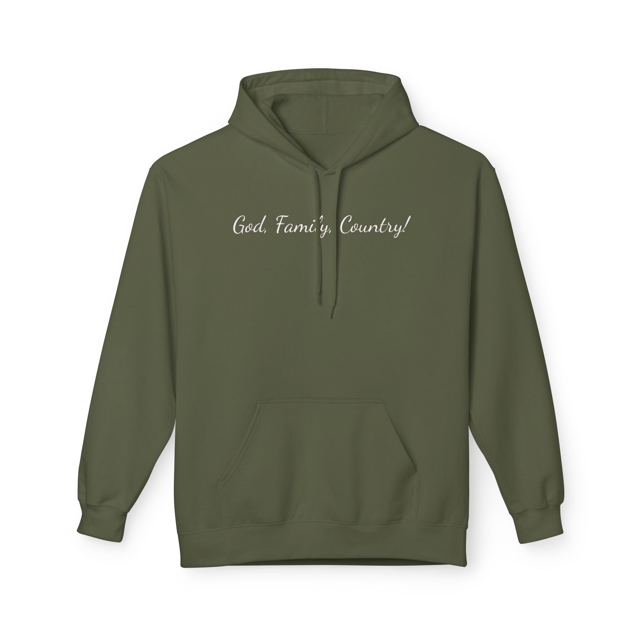 Hoodie — "God, Family, Country" Script Pullover