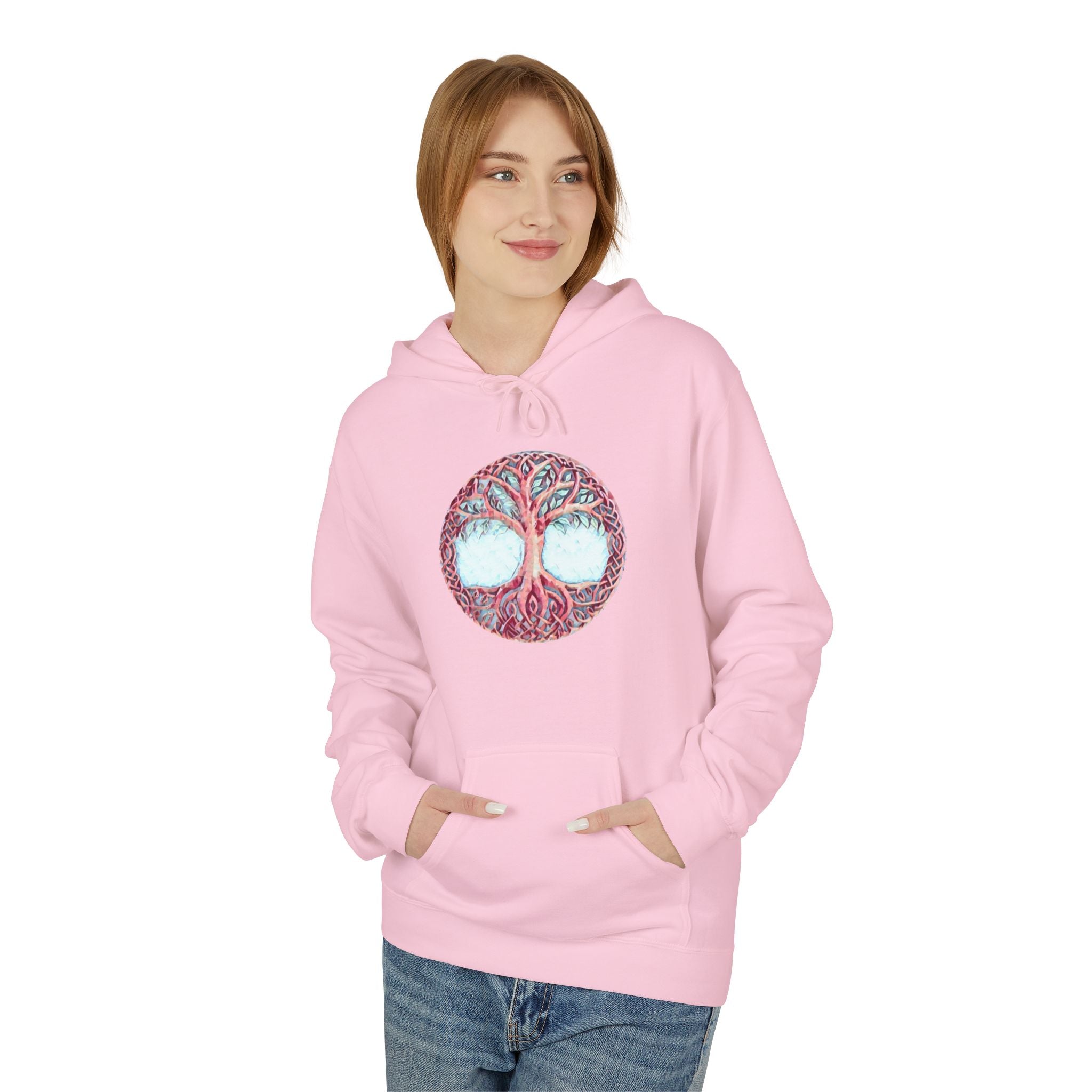 Yggdrasil Tree of Life Cotton Hoodie — Spiritual Nature Graphic Hoodie