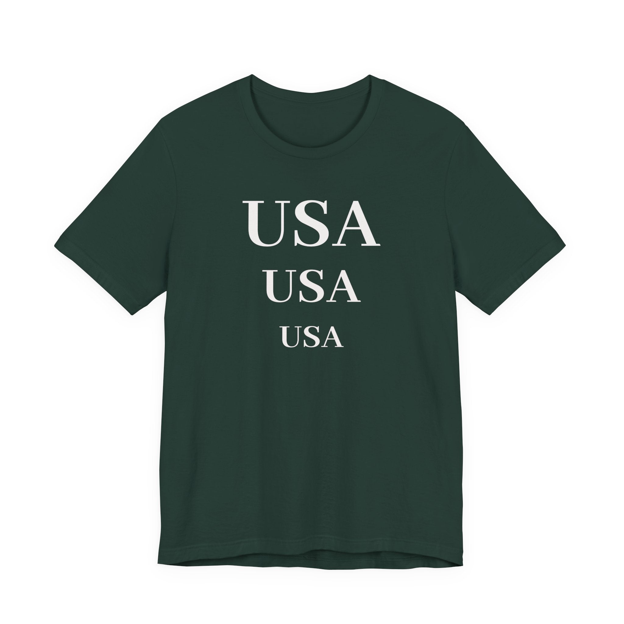 USA Repeat Text T‑Shirt — Patriotic Graphic Tee for 4th of July