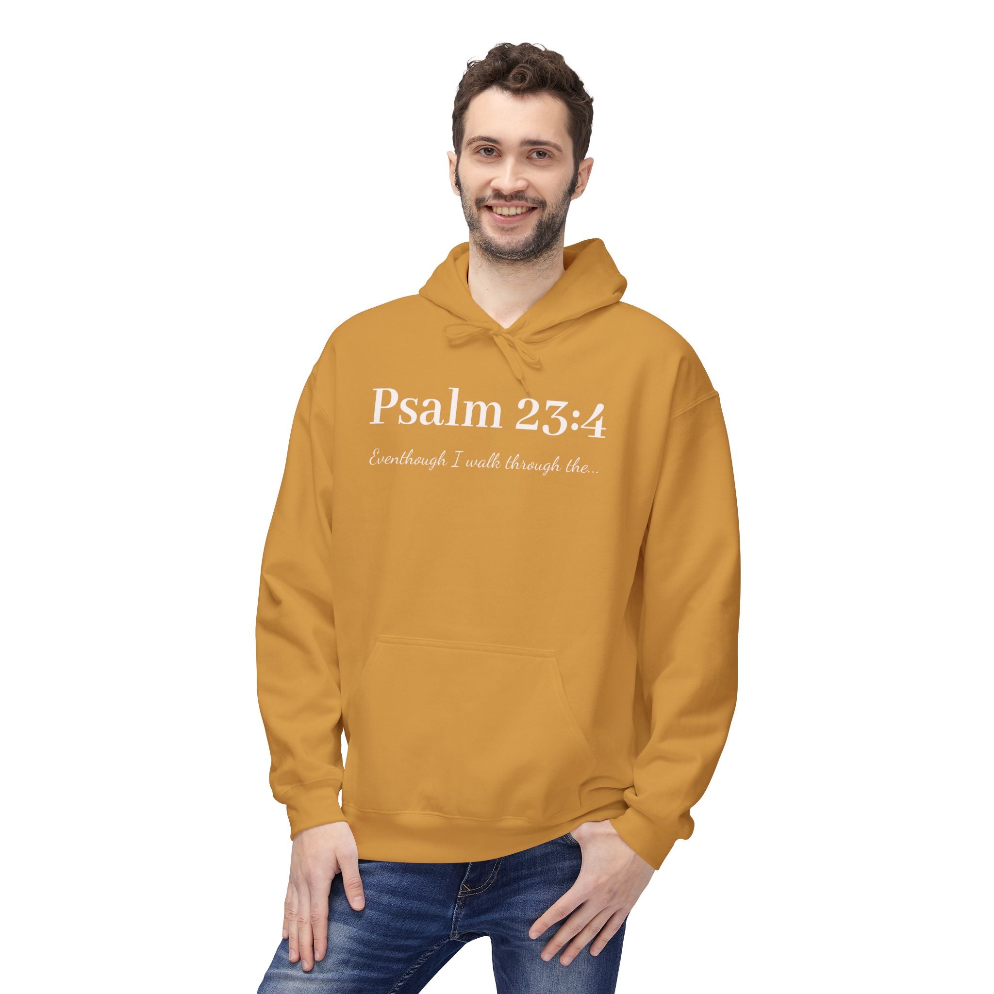 Psalm 23:4 Hoodie — Christian Faith Scripture Sweatshirt