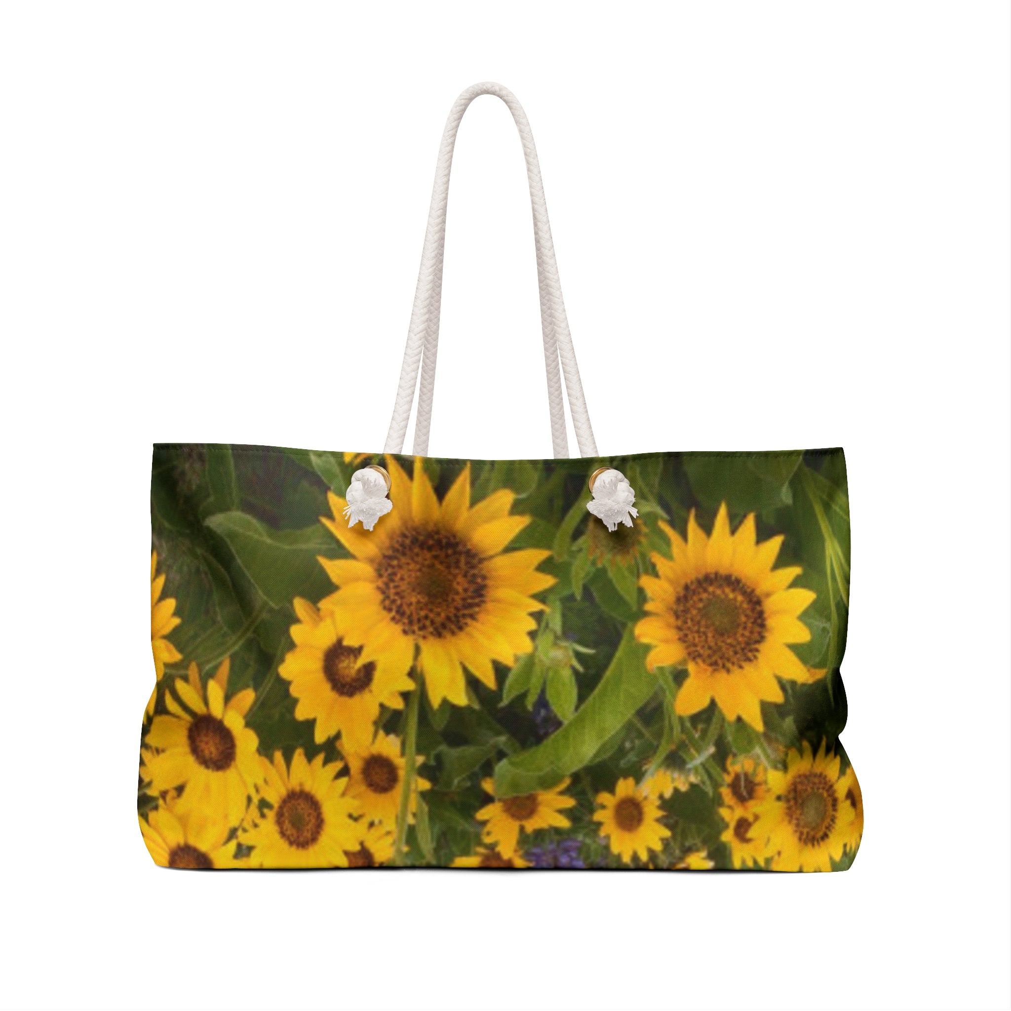 Sunflower Field Weekender Bag — Floral Travel Duffel for Getaways