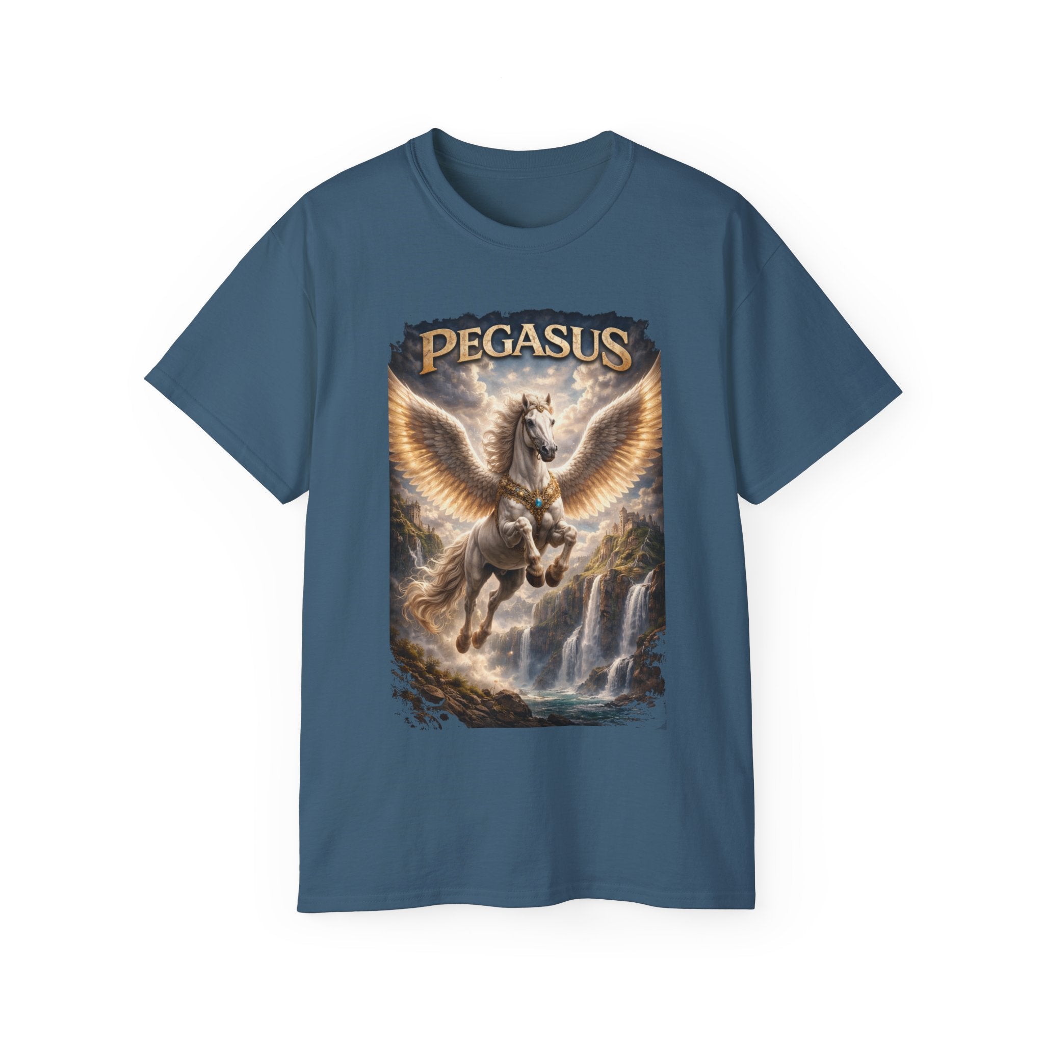 Pegasus is one of the most famous and enduring figures in Greek mythology, Cotton Tee — Winged Horse Mythical T-Shirt