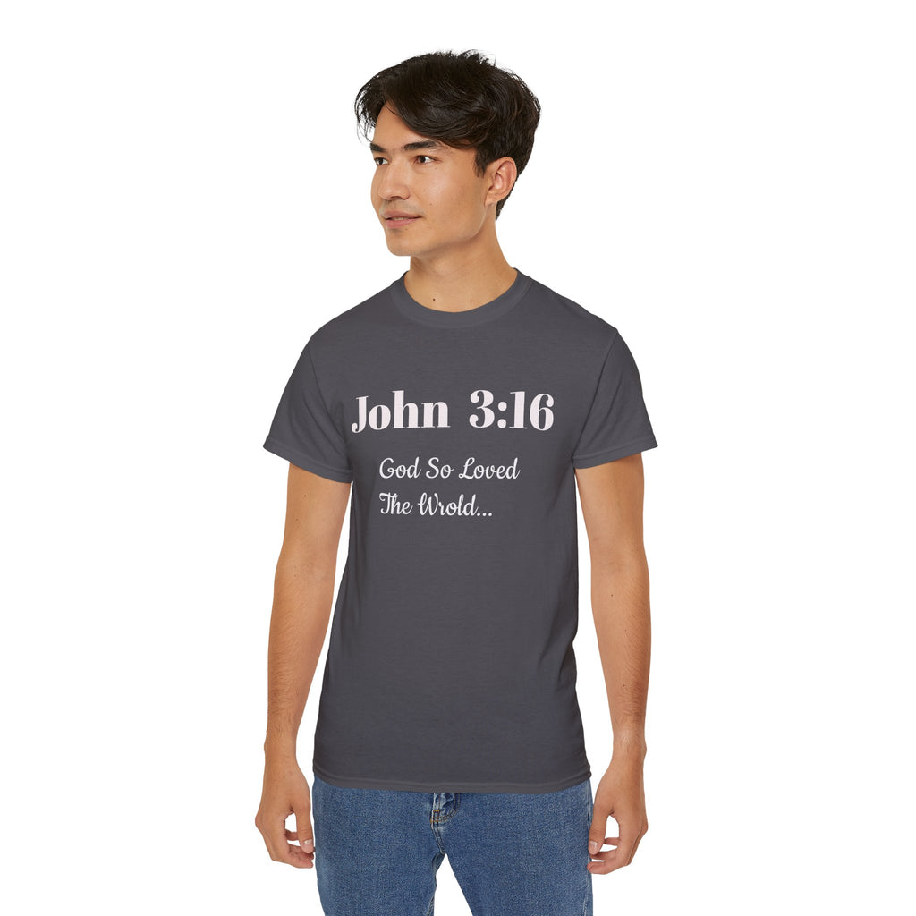 John 3:16 T‑Shirt — "God So Loved the World" Christian Tee
