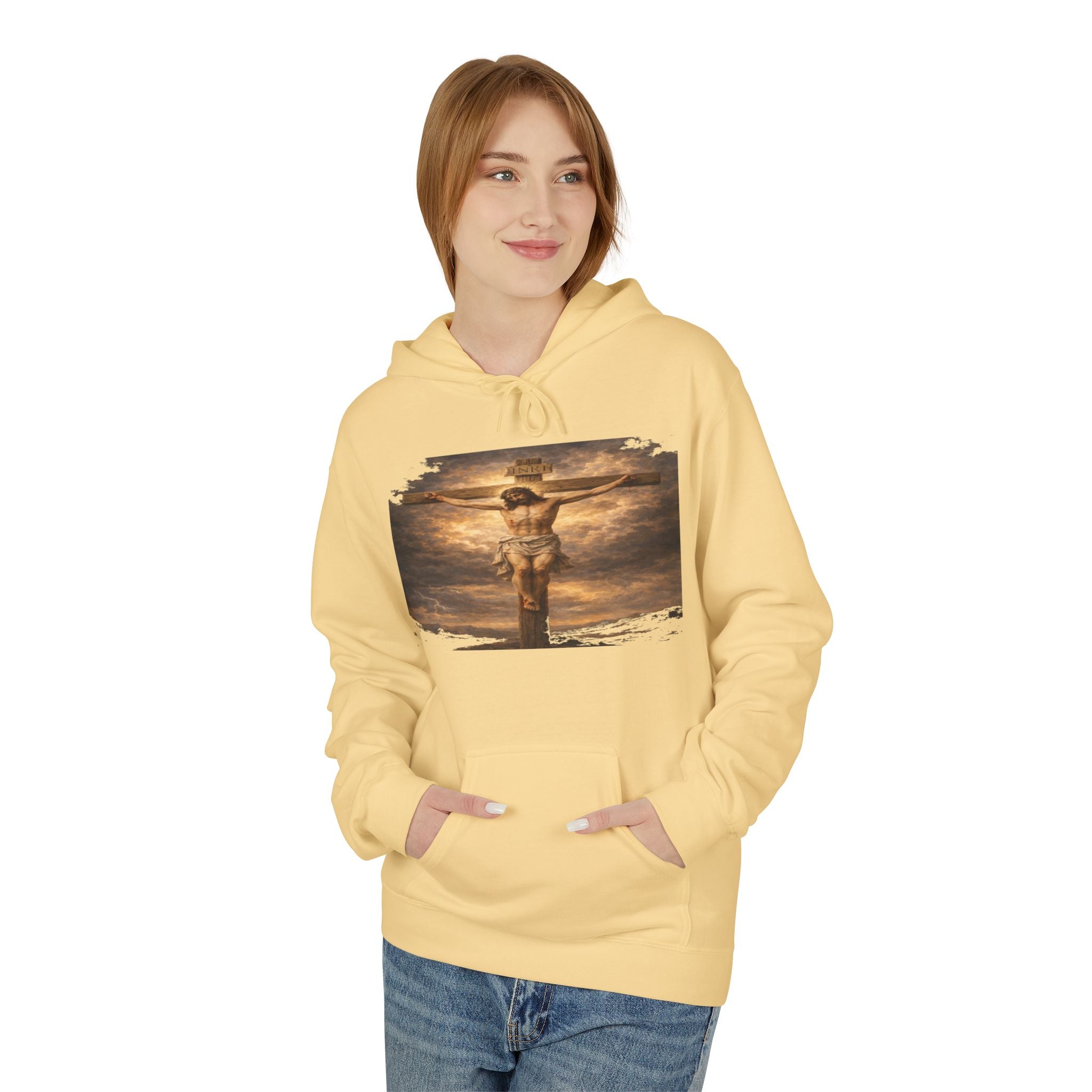 Jesus Christ on the Cross -Hoodie — Christian Faith Inspirational Pullover