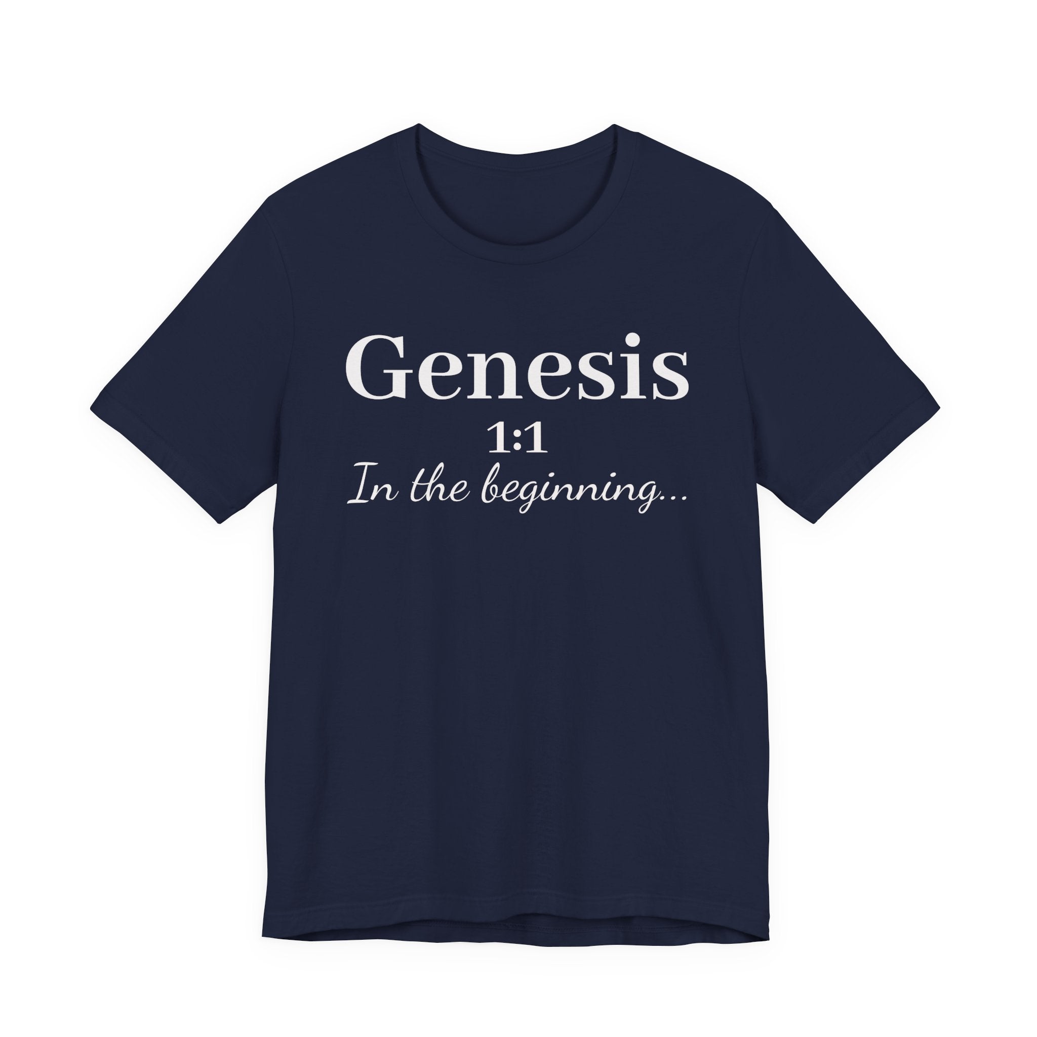 Biblical Genesis 1:1 T‑Shirt – "In the beginning..." Christian Scripture Tee