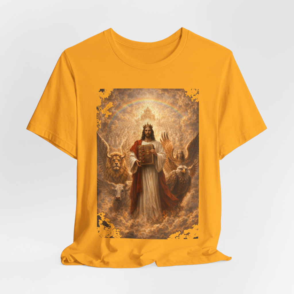 Jesus Christ The Lamb of God-Book of Judgment —  Religious T‑Shirt(Revelation 5:5-7)