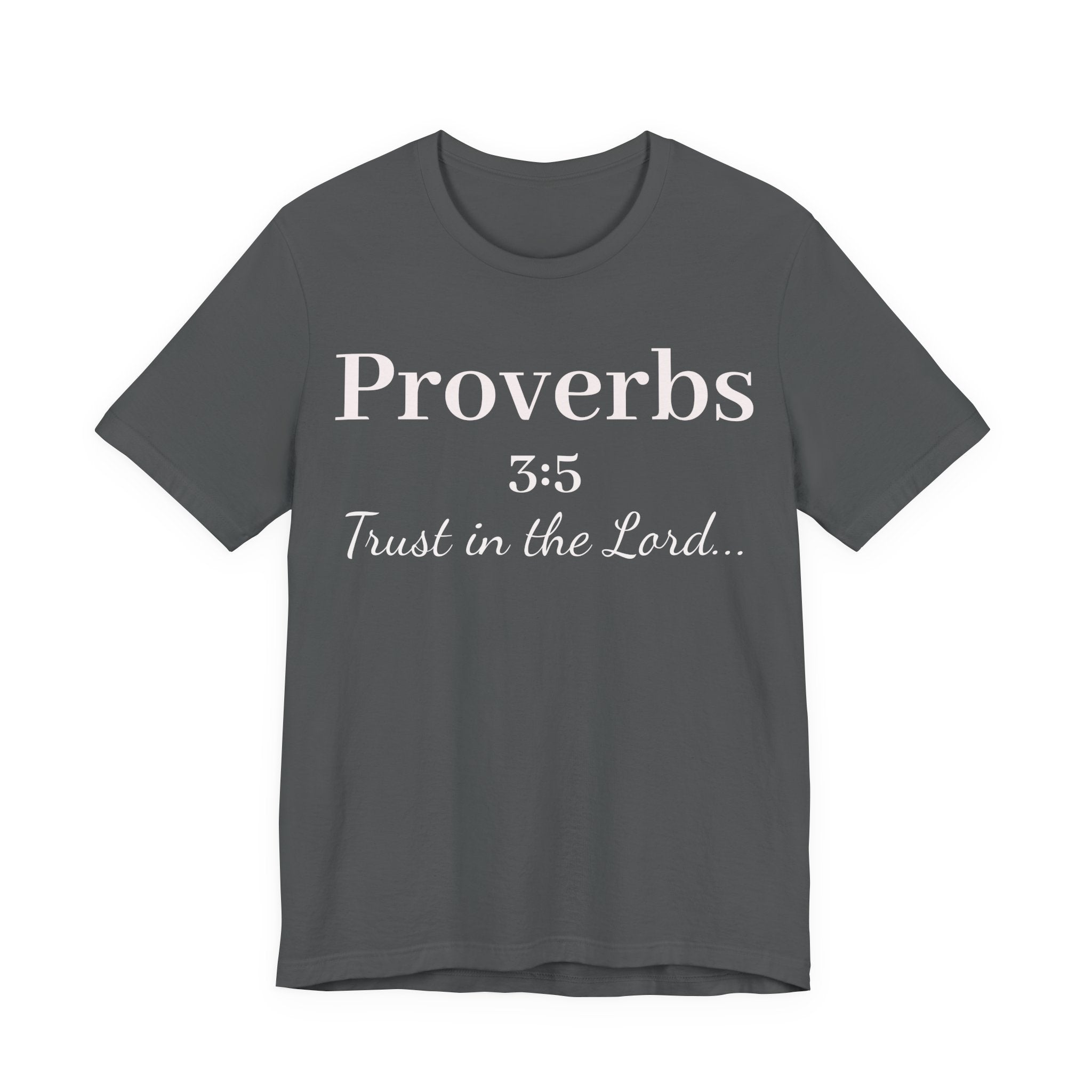 Proverbs 3:5 Tee — Minimal Christian Scripture Short Sleeve Shirt