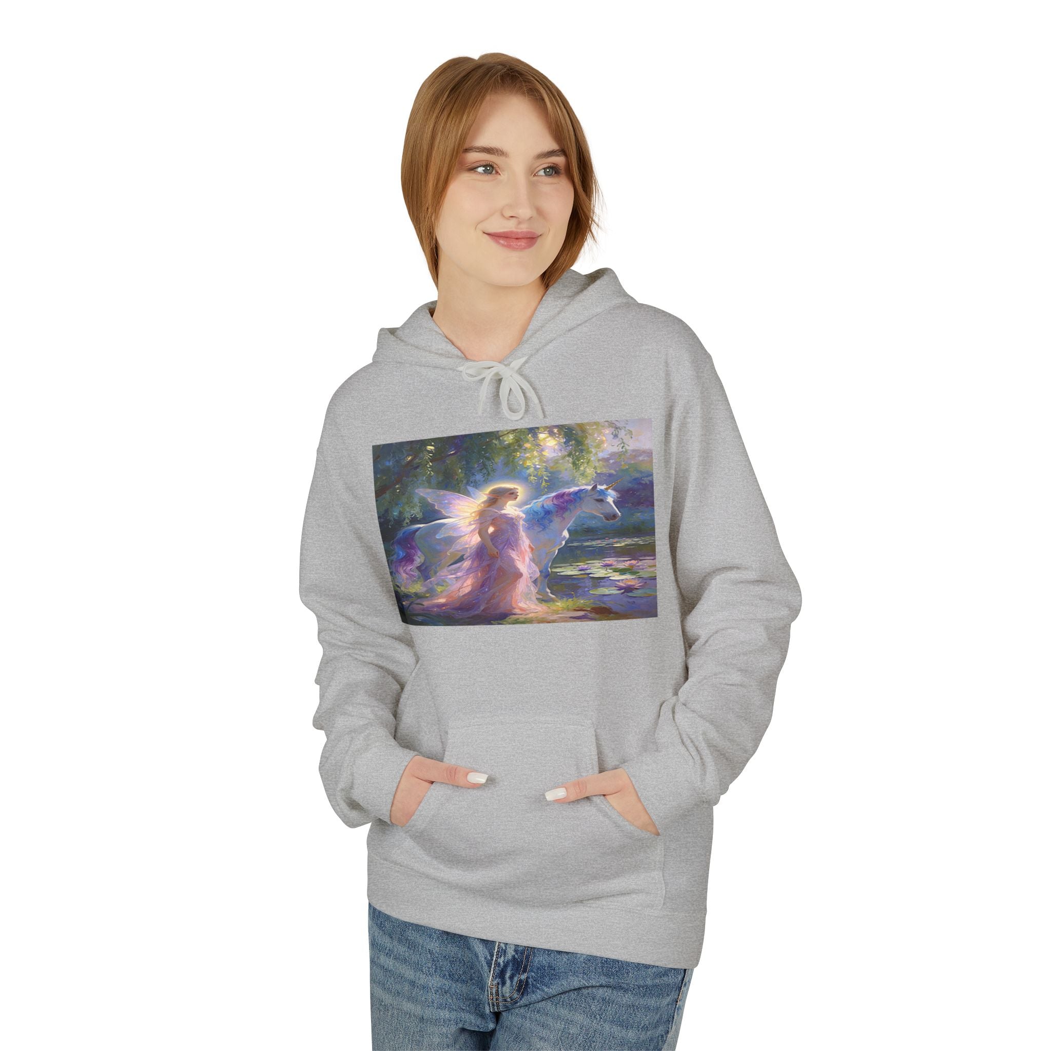 Mystic Waterfall Hoodie — Ethereal Nature Graphic Pullover