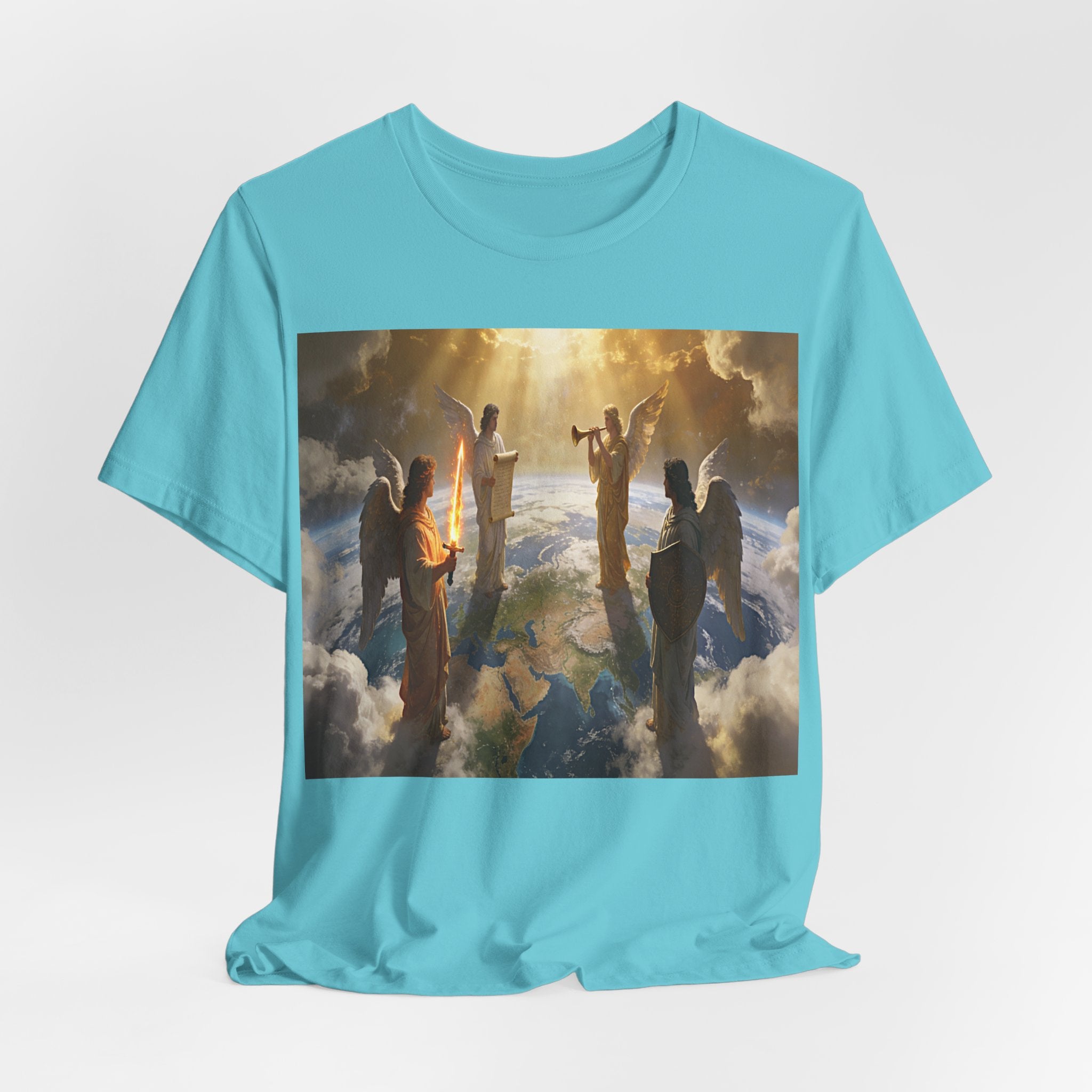 Christian Angel Choir T‑Shirt – Heavenly Worship Scene Tee Revelation 7:1-3