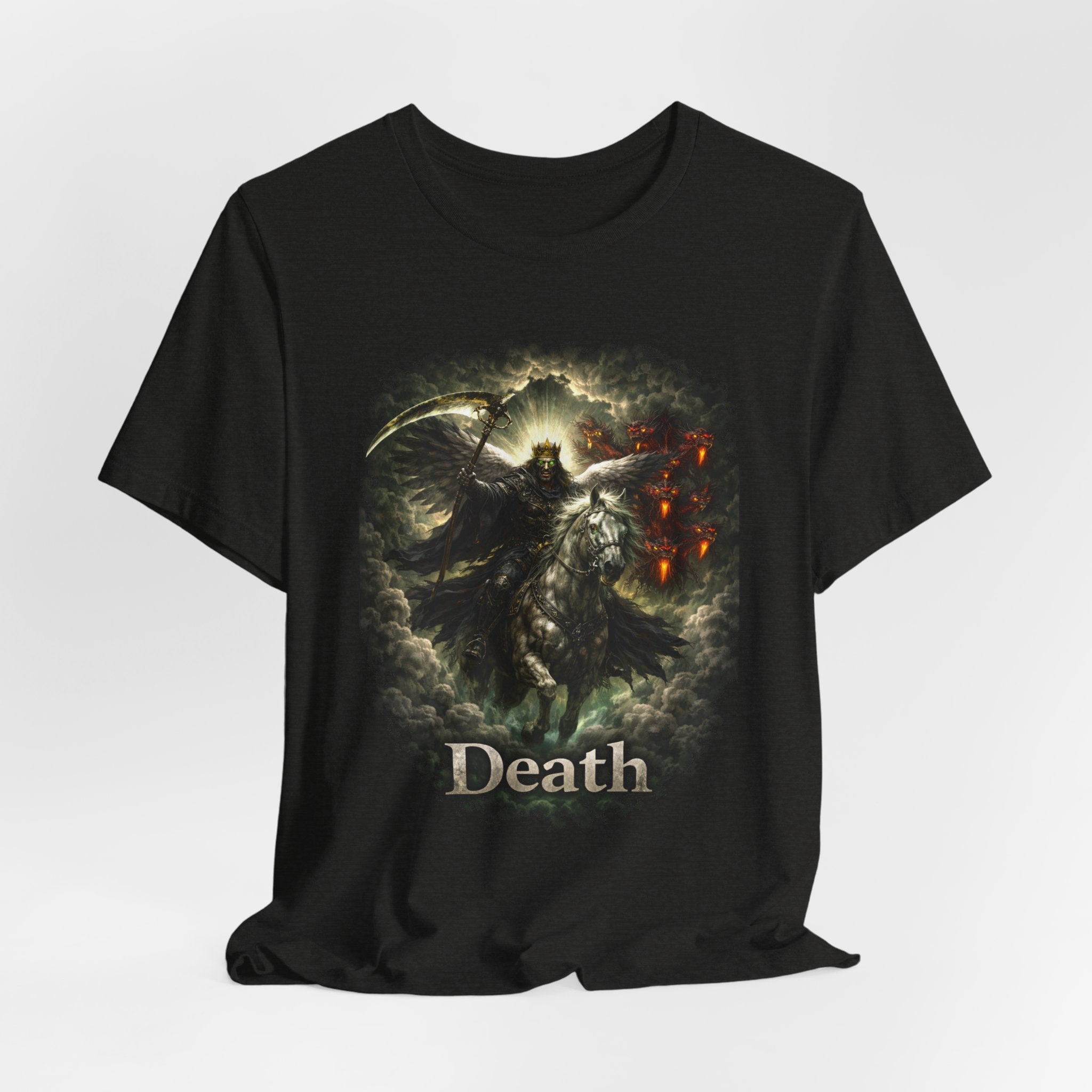 The black horse from Revelation 6:5-6 Angle of Death- Graphic Tee