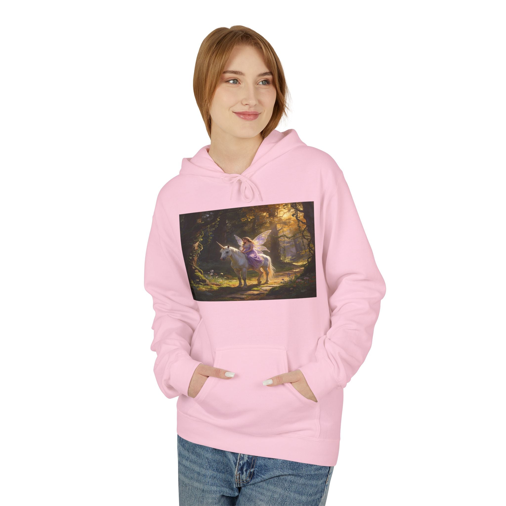 Unocron Forest Pathway Hoodie — Mystical Woodland Sunset Sweatshirt