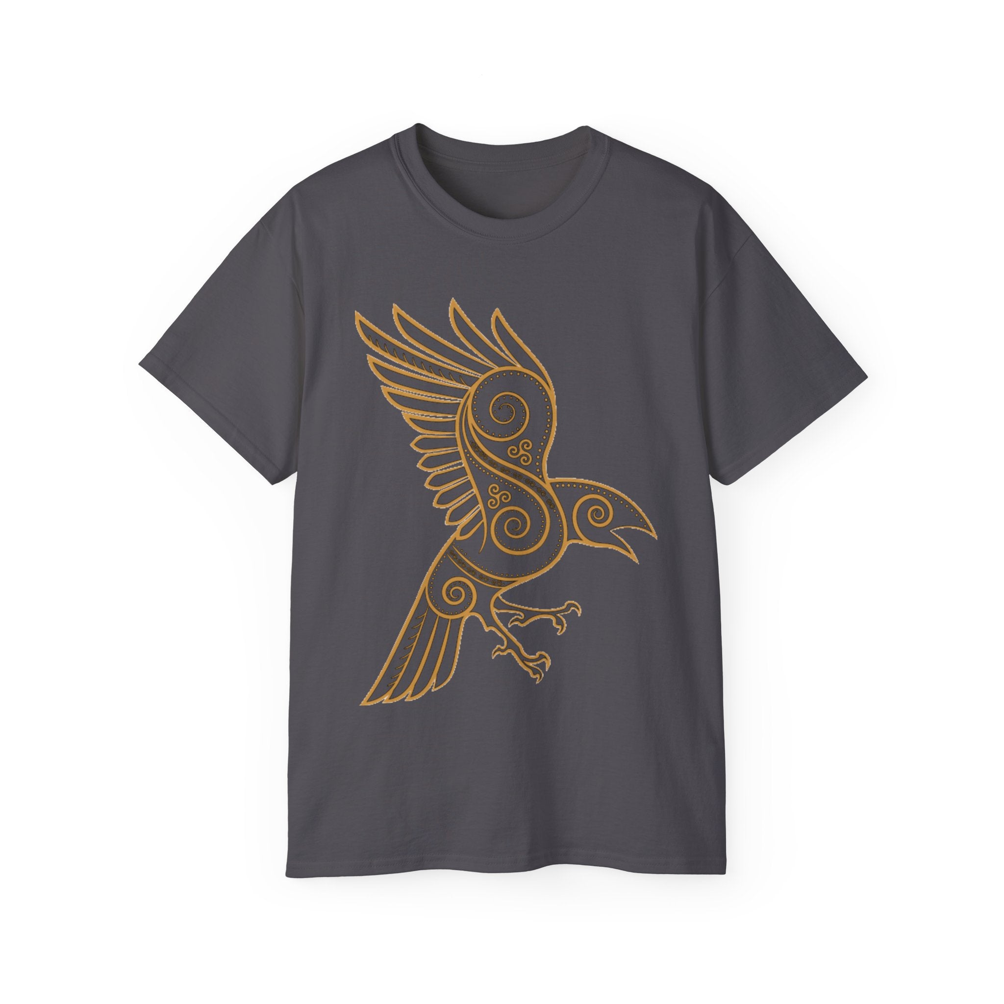 Celtic Raven Graphic Cotton Tee — Viking symbol of knowledge, wisdom, and foresight.