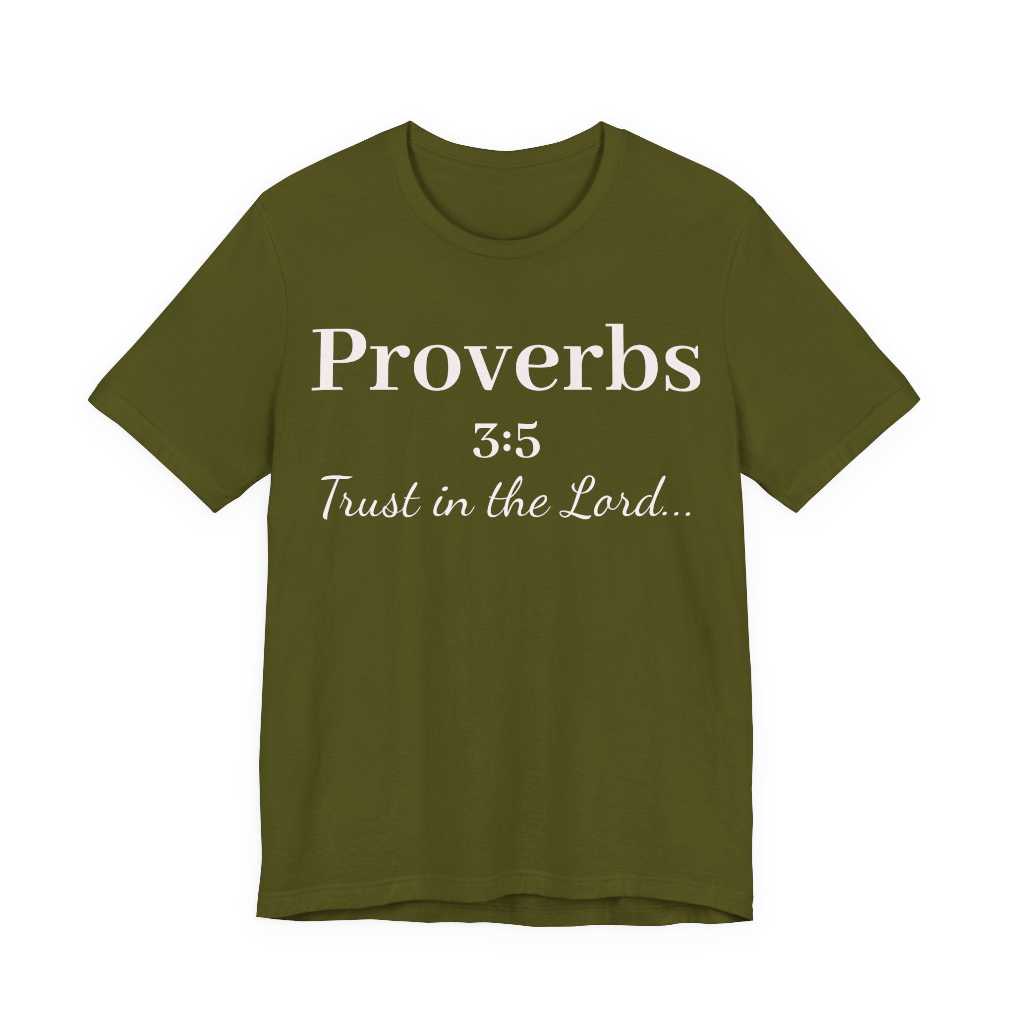 Proverbs 3:5 Tee — Minimal Christian Scripture Short Sleeve Shirt