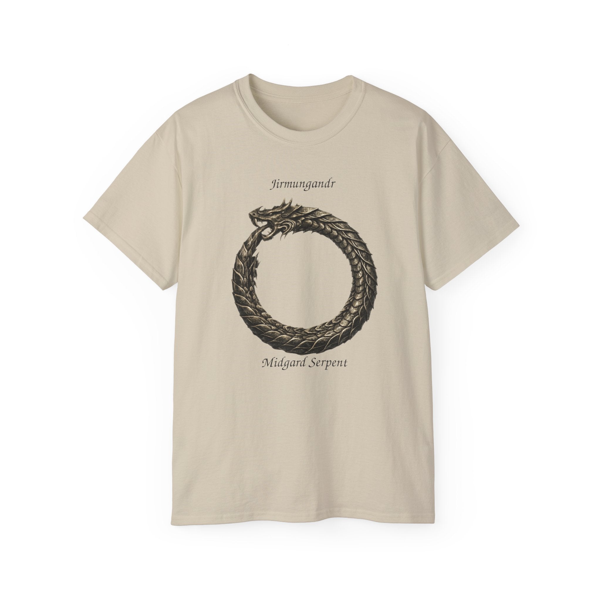 Jörmungandr, also known as the Midgard Serpent Cotton Tee — Midgard Serpent Mythology T-Shirt