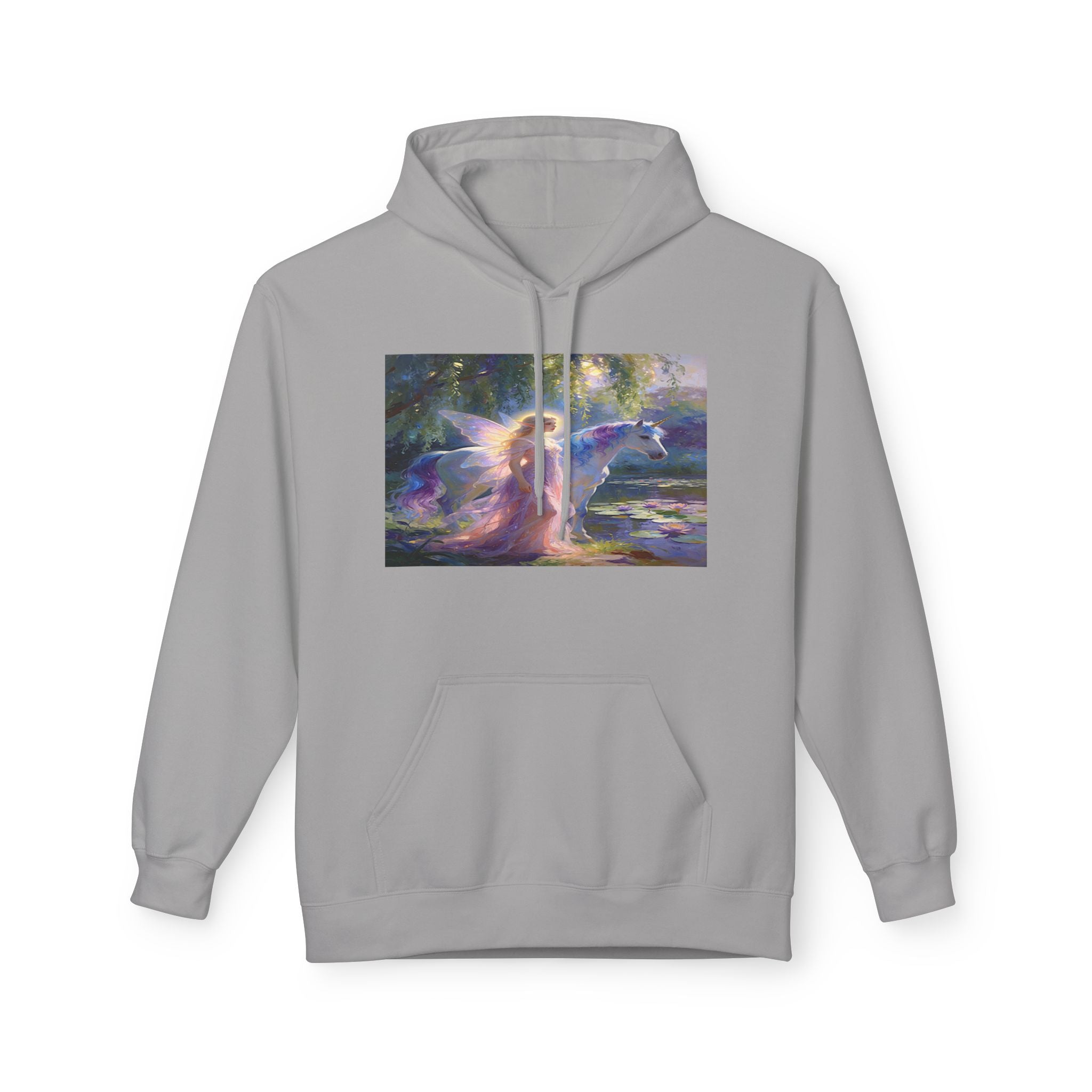 Mystic Waterfall Hoodie — Ethereal Nature Graphic Pullover