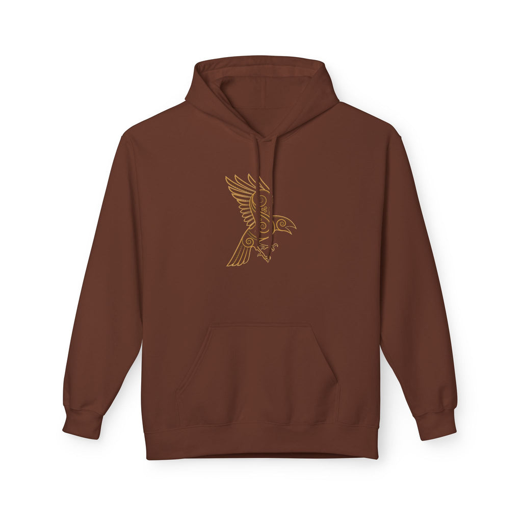 The Raven – Odin’s Messengers Viking Hoodie — Minimalist Line Art Bird