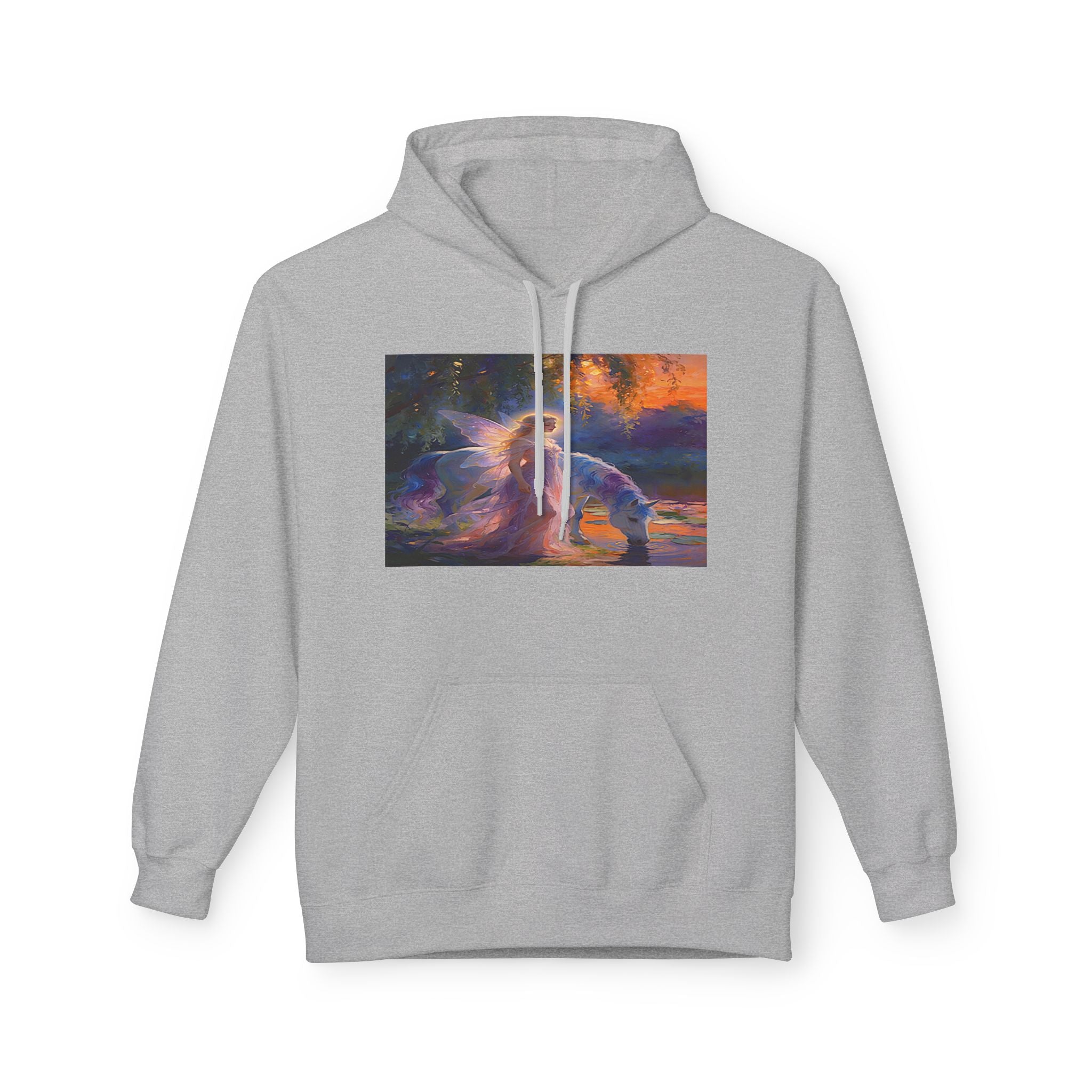 Unicorn Fairy Cotton Hoodie — Cosmic Cat Art Pullover