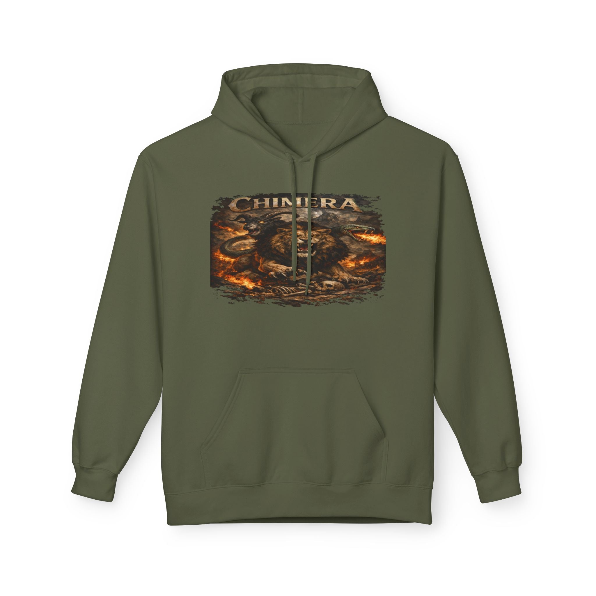 Chimera is a fearsome hybrid creature Hoodie — Fiery Serpent Graphic Pullover
