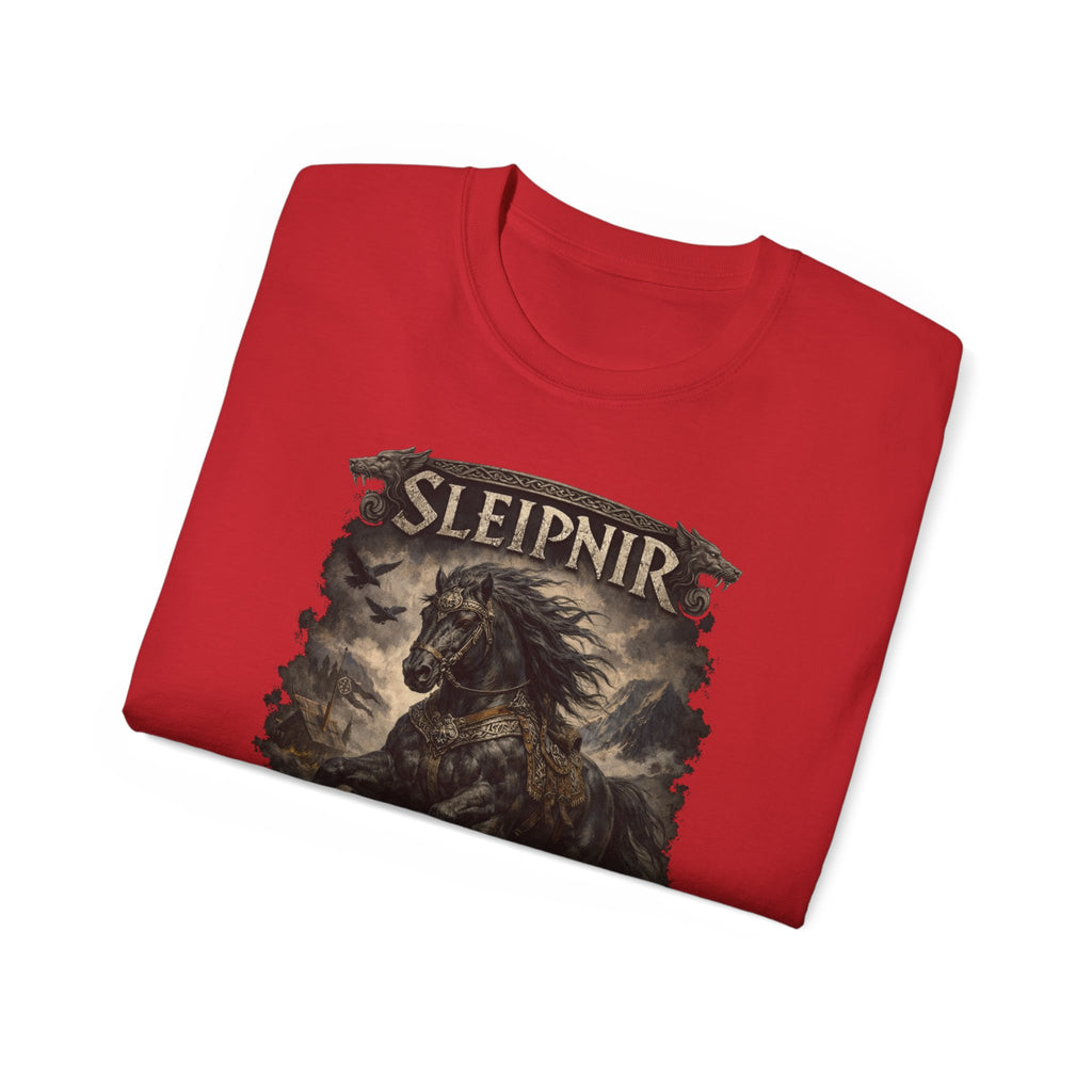 Sleipnir Norse Mythology Cotton T-Shirt —Odin’s Eight-Legged Horse