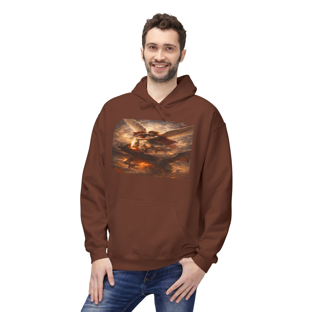 Revelation 12:7-12, where Michael and his angels battle the dragon in heaven- Pullover
