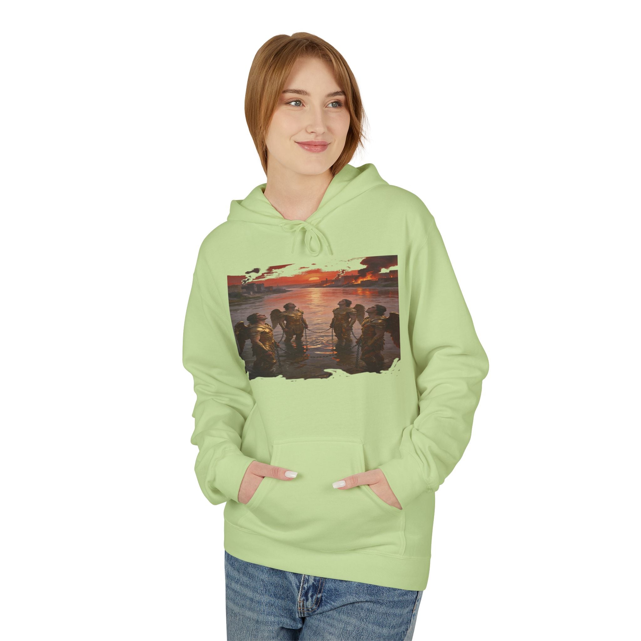 Revelation 9 reveals four fallen angels bound in the Euphrates River- Hoodie — Graphic