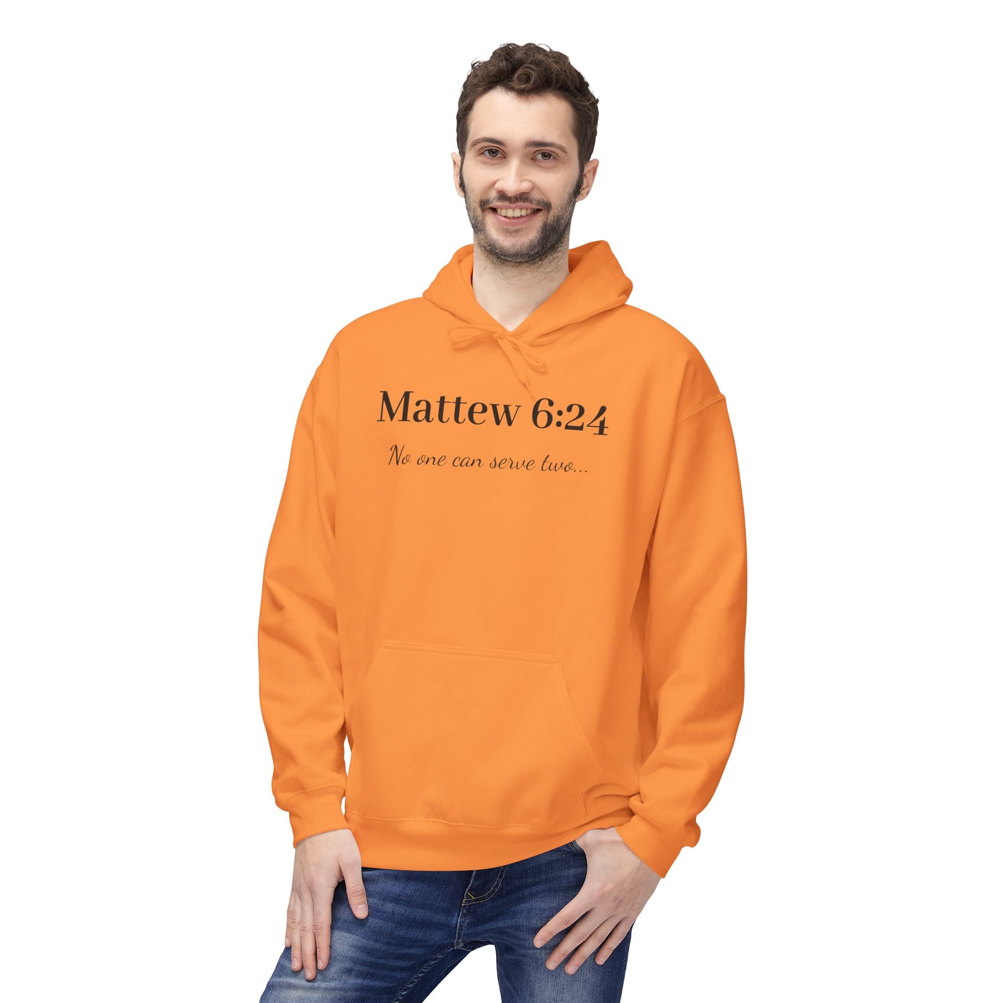 Matthew 6:24 Hoodie — "No one can serve two" Christian Faith Pullover