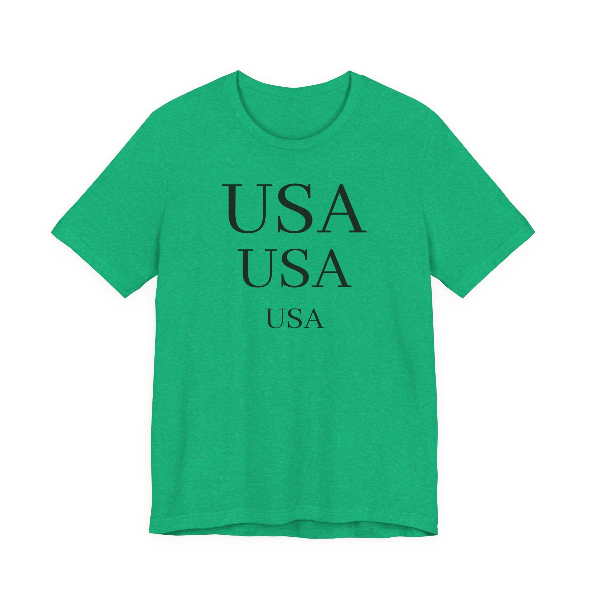 USA Minimalist Tee — Patriotic Text Graphic T-Shirt