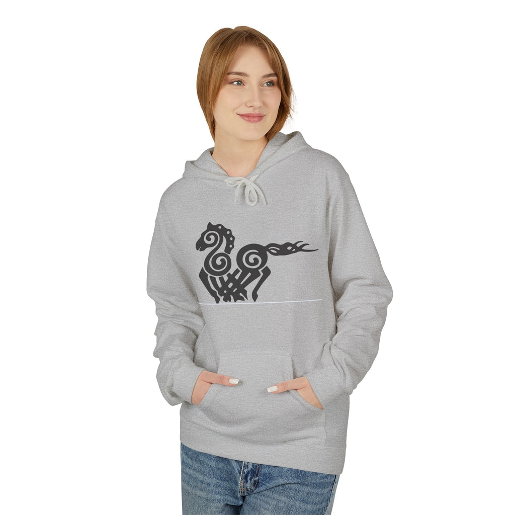 Viking Horse Tribal Hoodie — Nordic Norse Rune Stallion Design