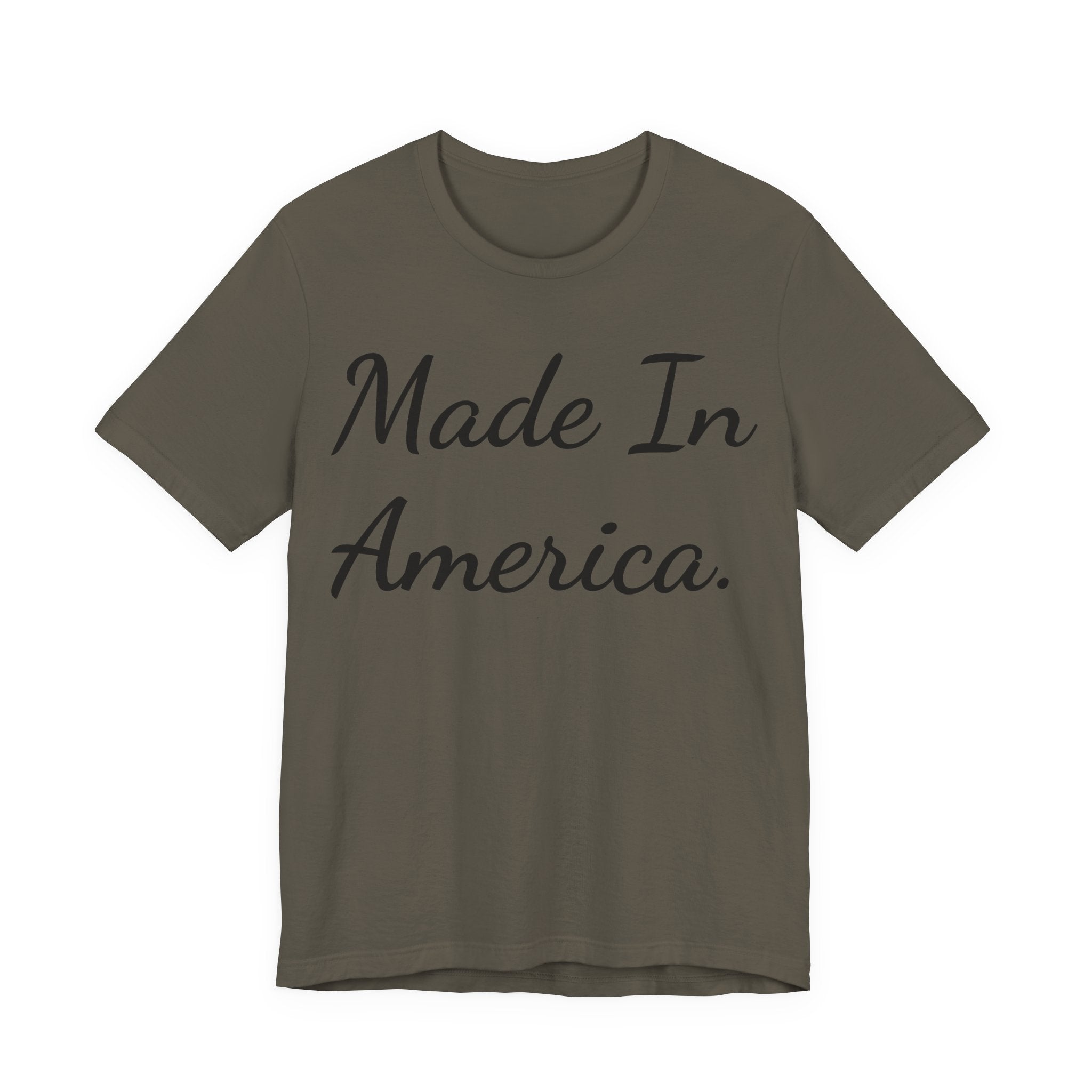 Made In America T-Shirt — Patriotic Script Tee for 4th of July & Everyday Wear