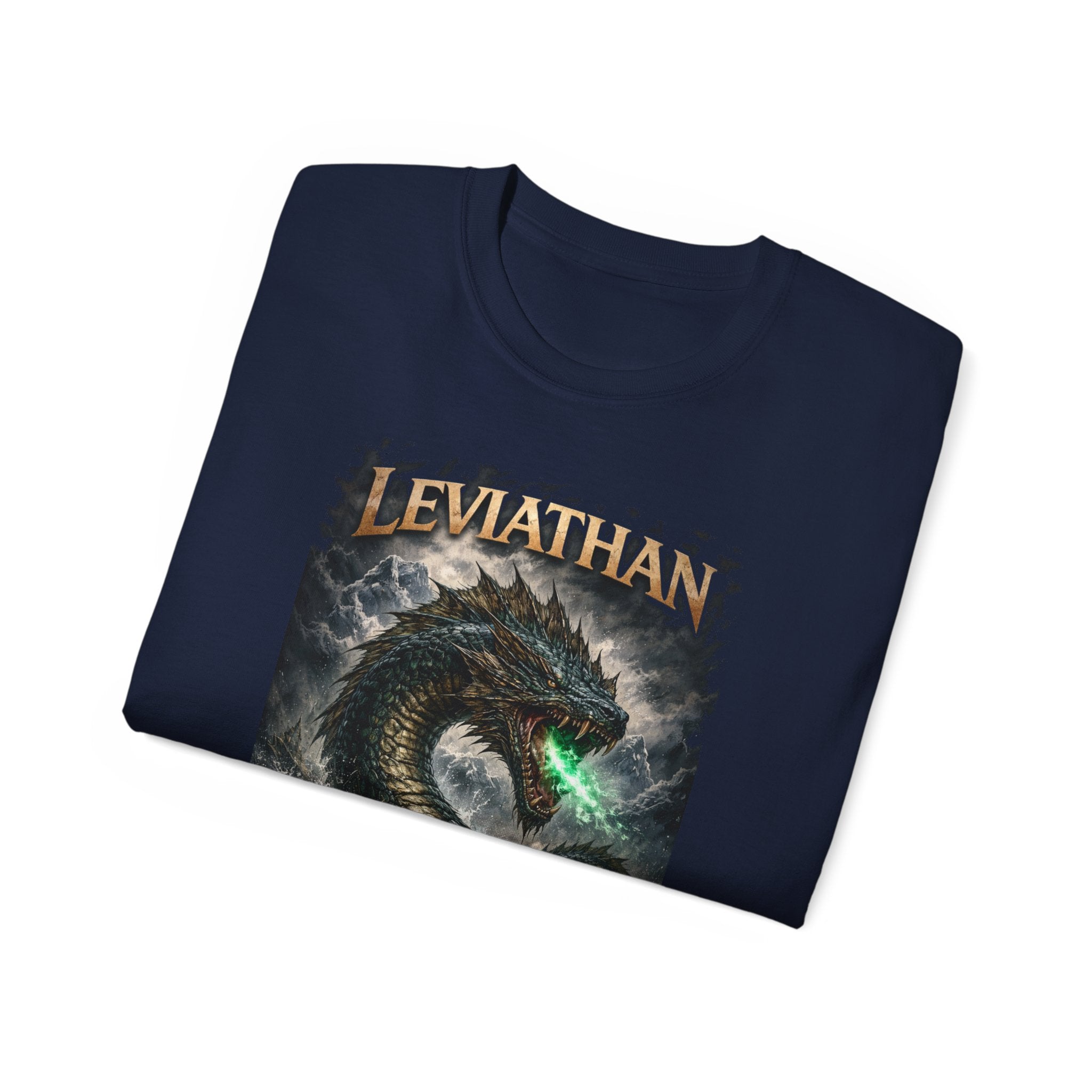Leviathan Sea Monster Graphic Cotton Tee — Mythical Dragon Ocean T-Shirt