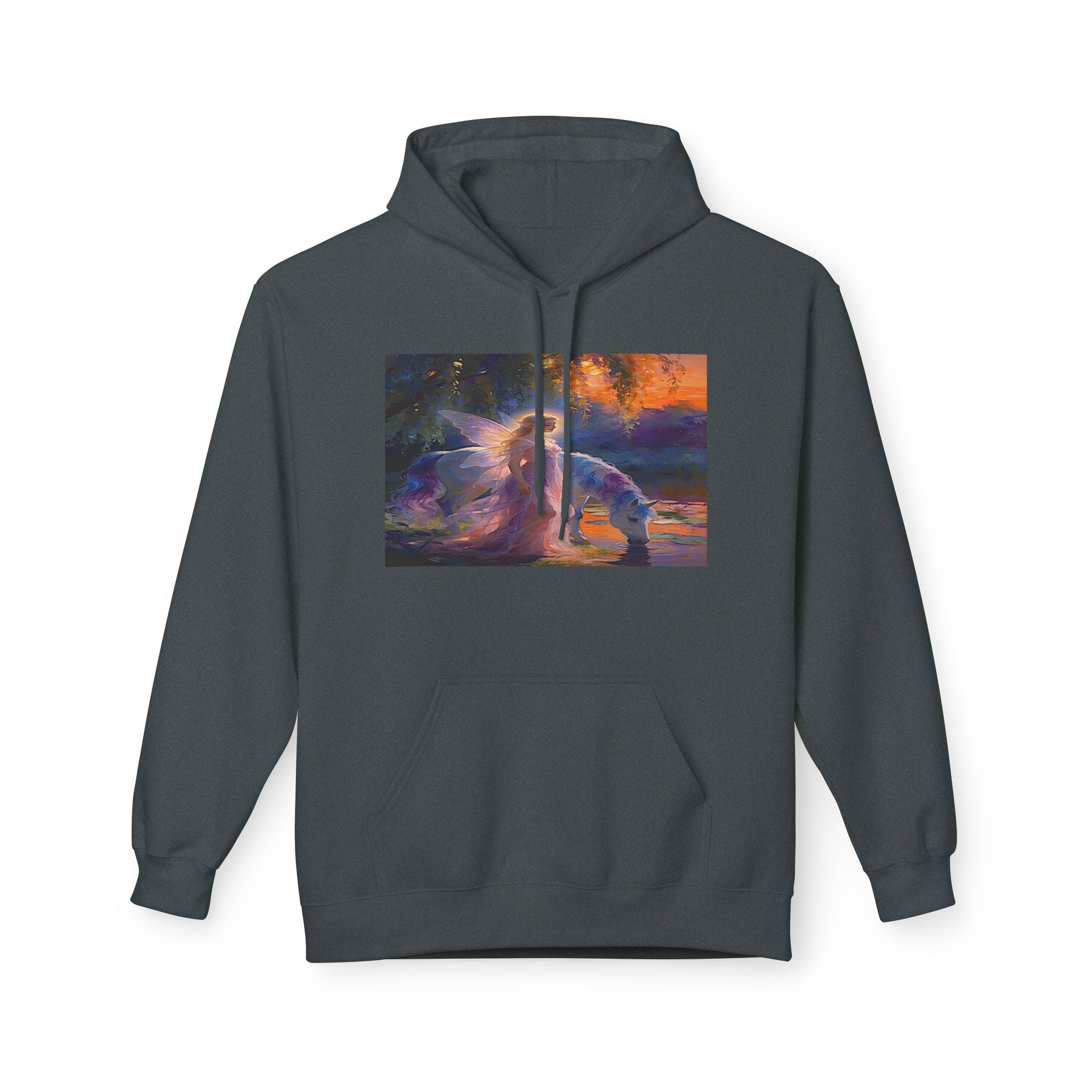 Unicorn Fairy Cotton Hoodie — Cosmic Cat Art Pullover