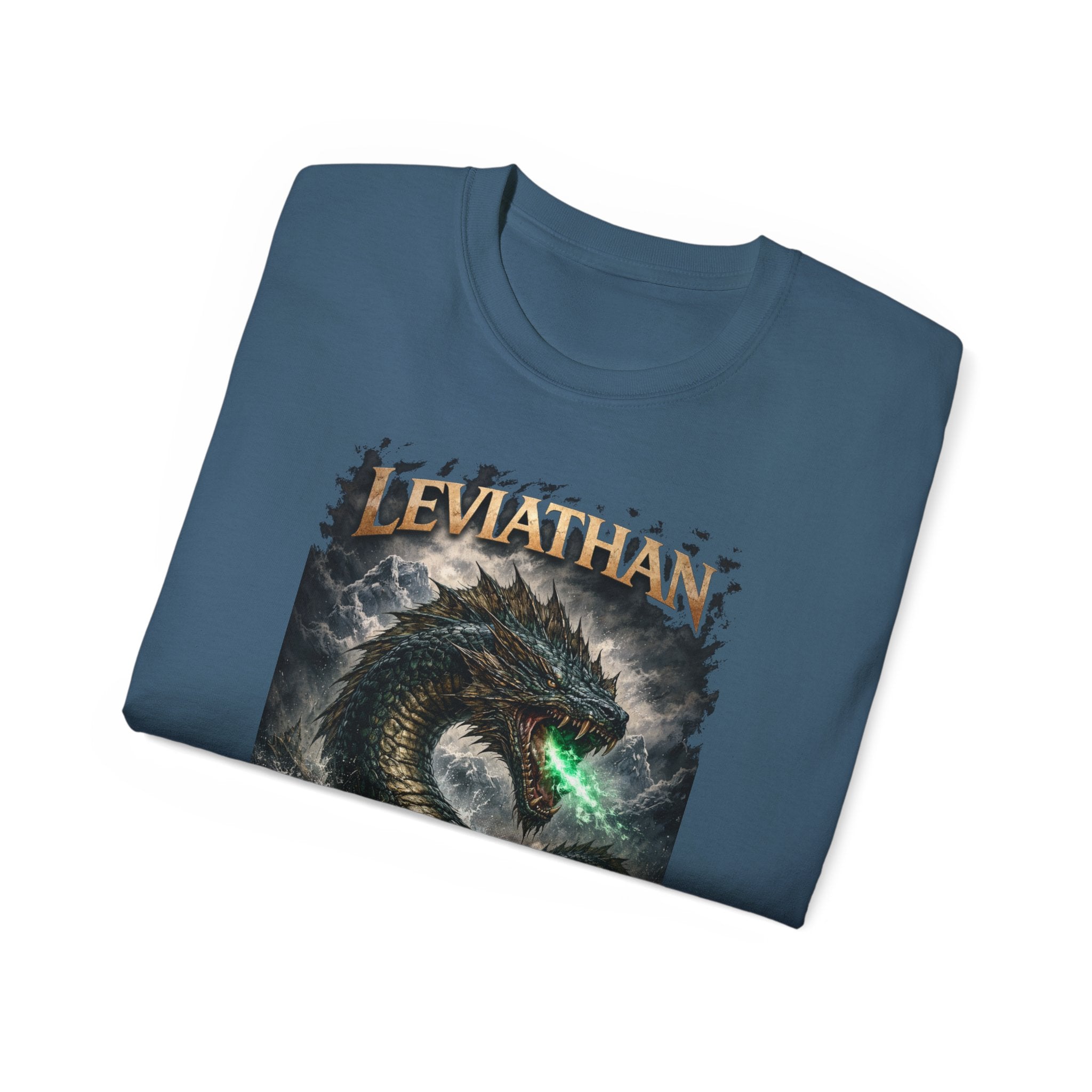 Leviathan Sea Monster Graphic Cotton Tee — Mythical Dragon Ocean T-Shirt