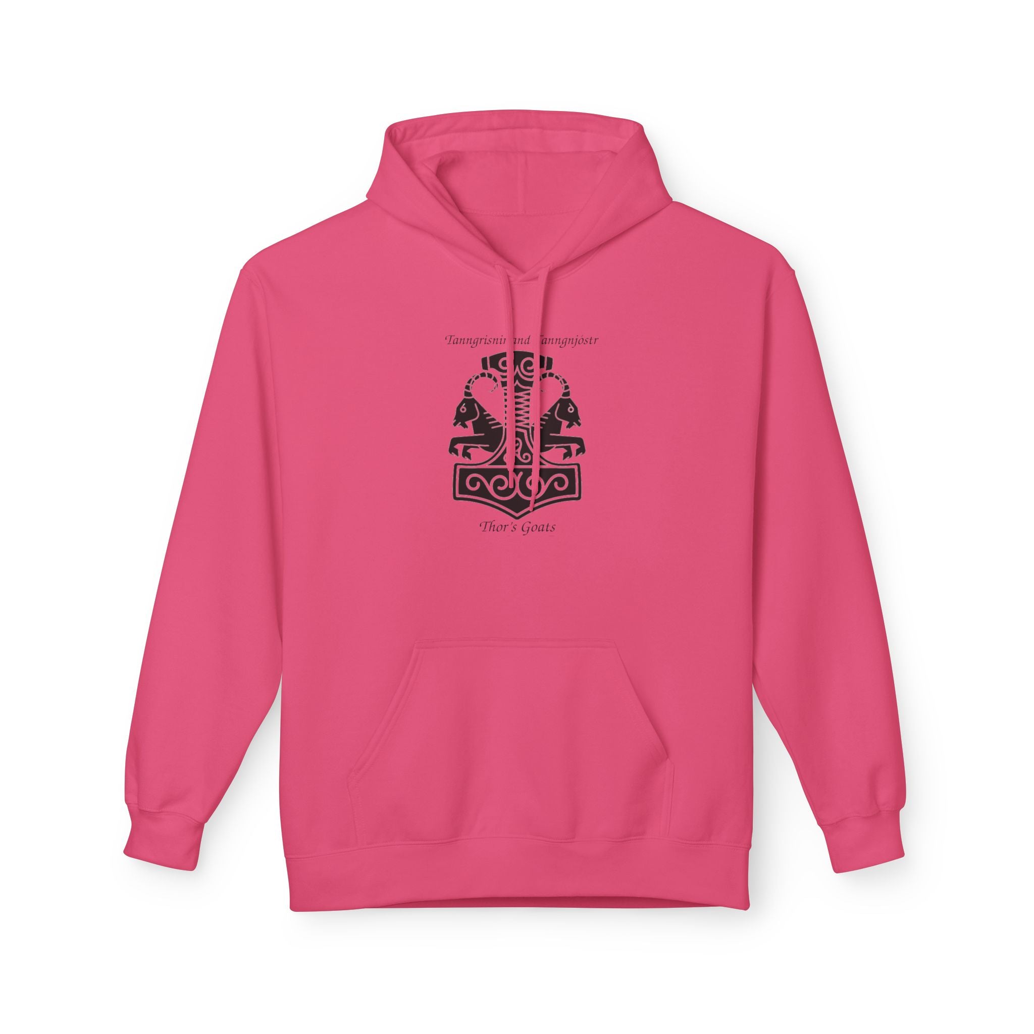 Tanngrisnir and Tanngnjóstr Thors Goats-Viking Shield Rune Hoodie — Norse Crest Graphic Pullover