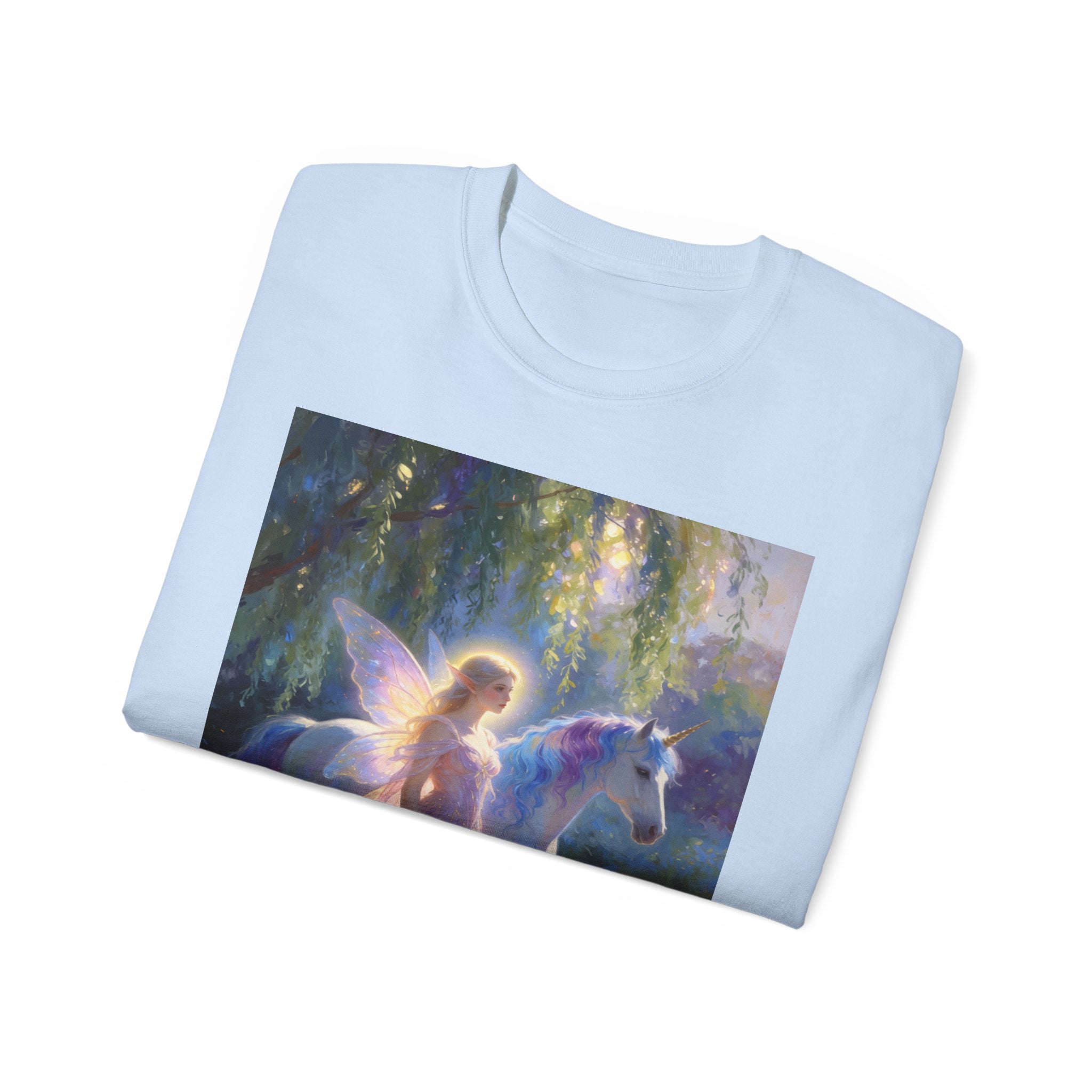 Fairy and Unicorn Dream Cotton  Tee — Ethereal Fantasy T‑Shirt