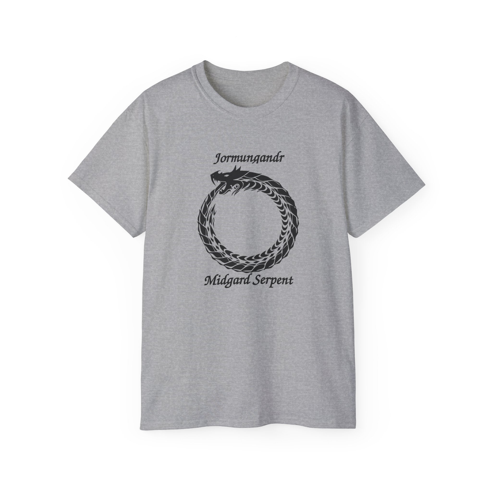 Jormungandr Midgard Serpent Cotton T-Shirt — Norse Mythology Snake Design