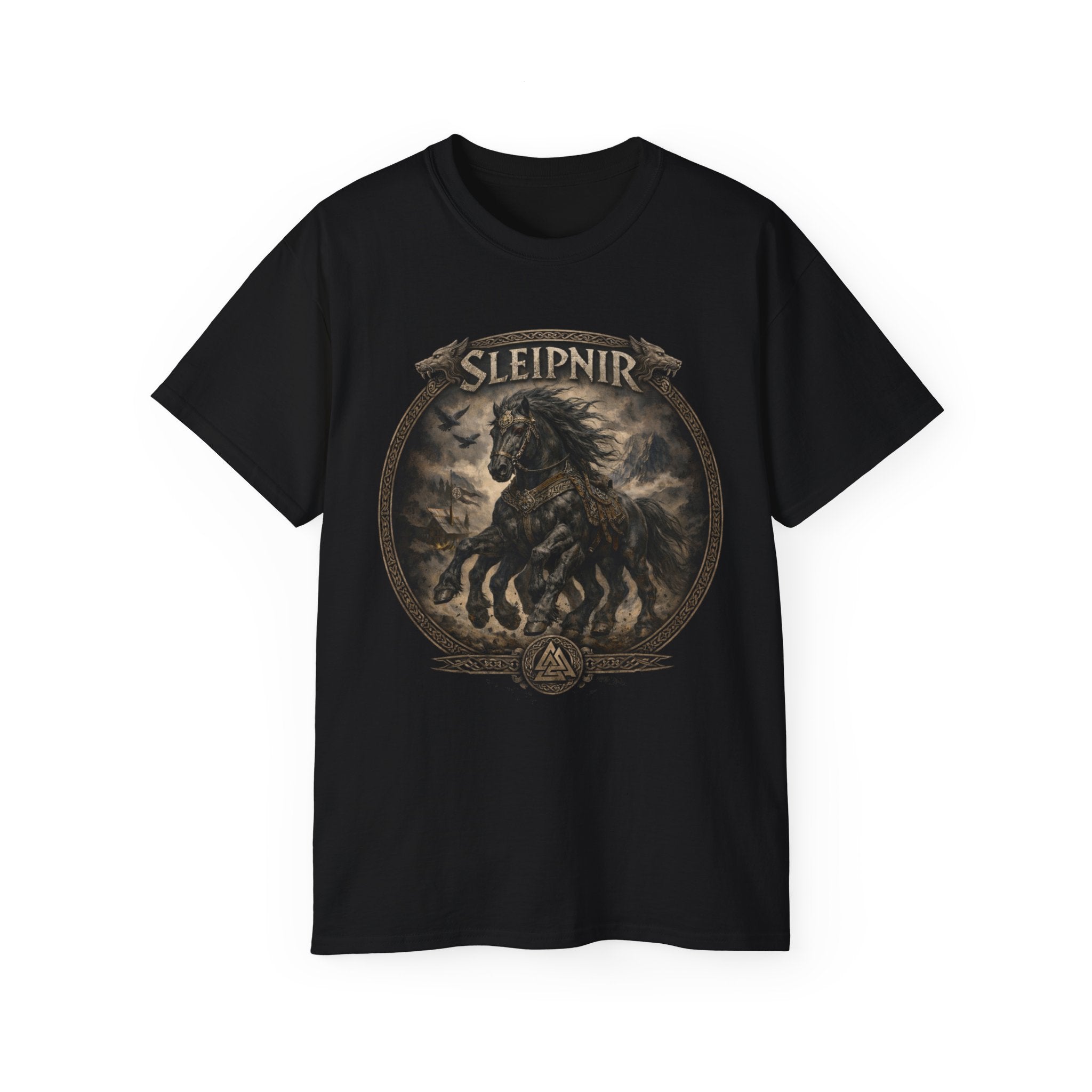 Sleipnir Norse Mythology Cotton Tee — Sleipnir – Odin’s Eight-Legged HorseT-Shirt