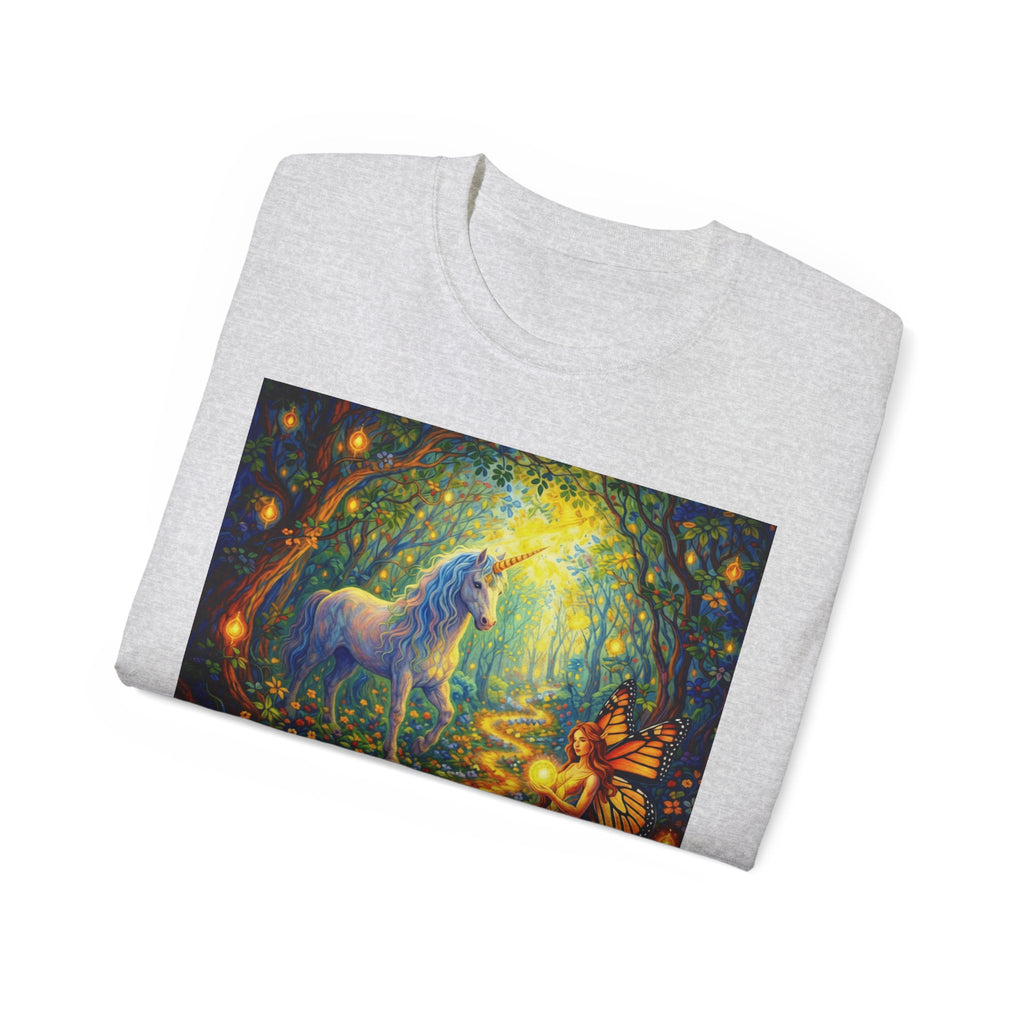 Unicorn Forest Cottin Tee — Magical Fairy & Unicorn Woodland Graphic T-Shirt