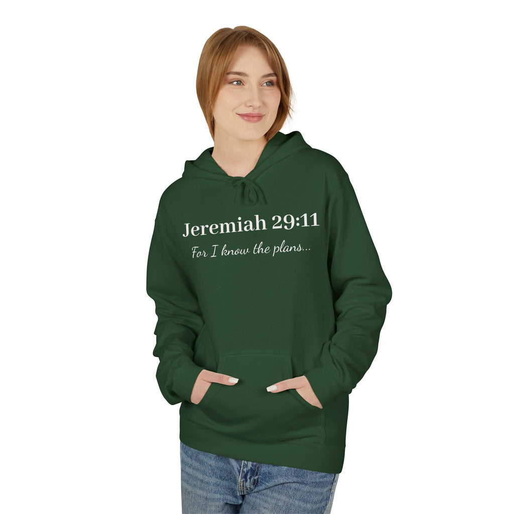 Jeremiah 29:11 Hoodie — 'For I Know the Plans' Christian Fleece Pullover