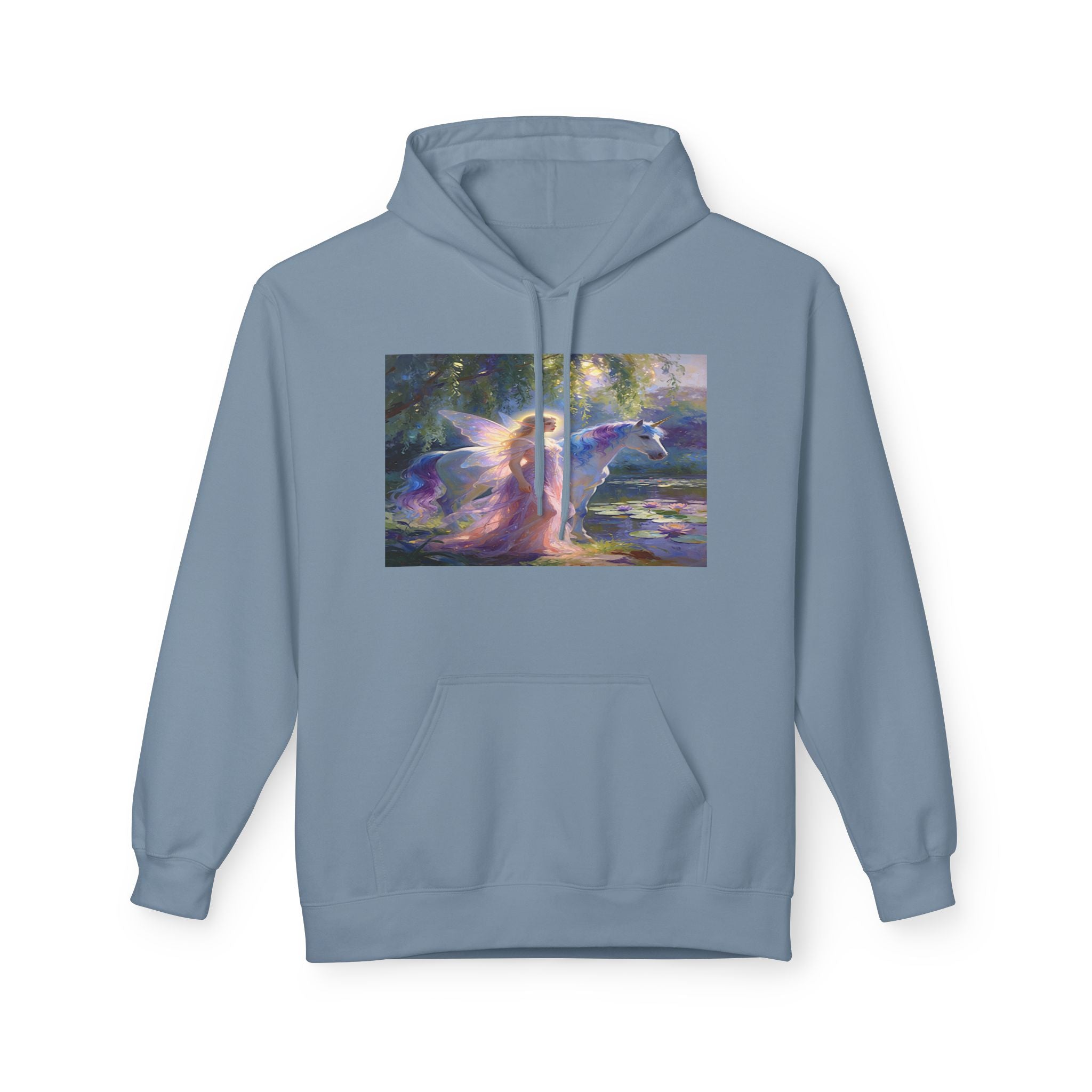 Mystic Waterfall Hoodie — Ethereal Nature Graphic Pullover