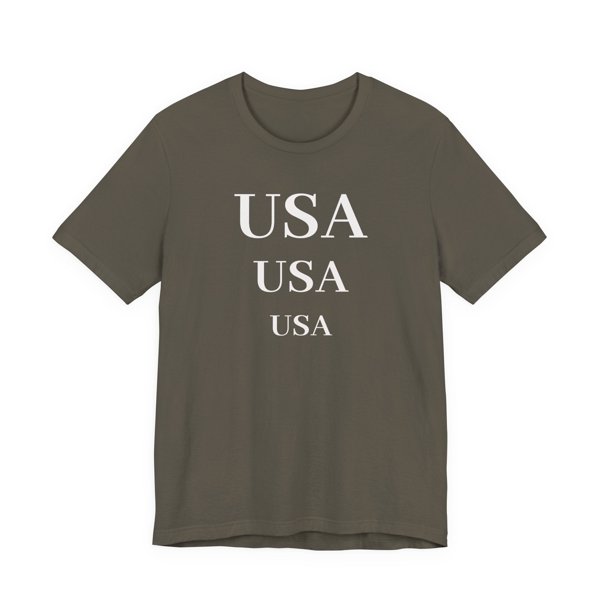 USA Repeat Text T‑Shirt — Patriotic Graphic Tee for 4th of July