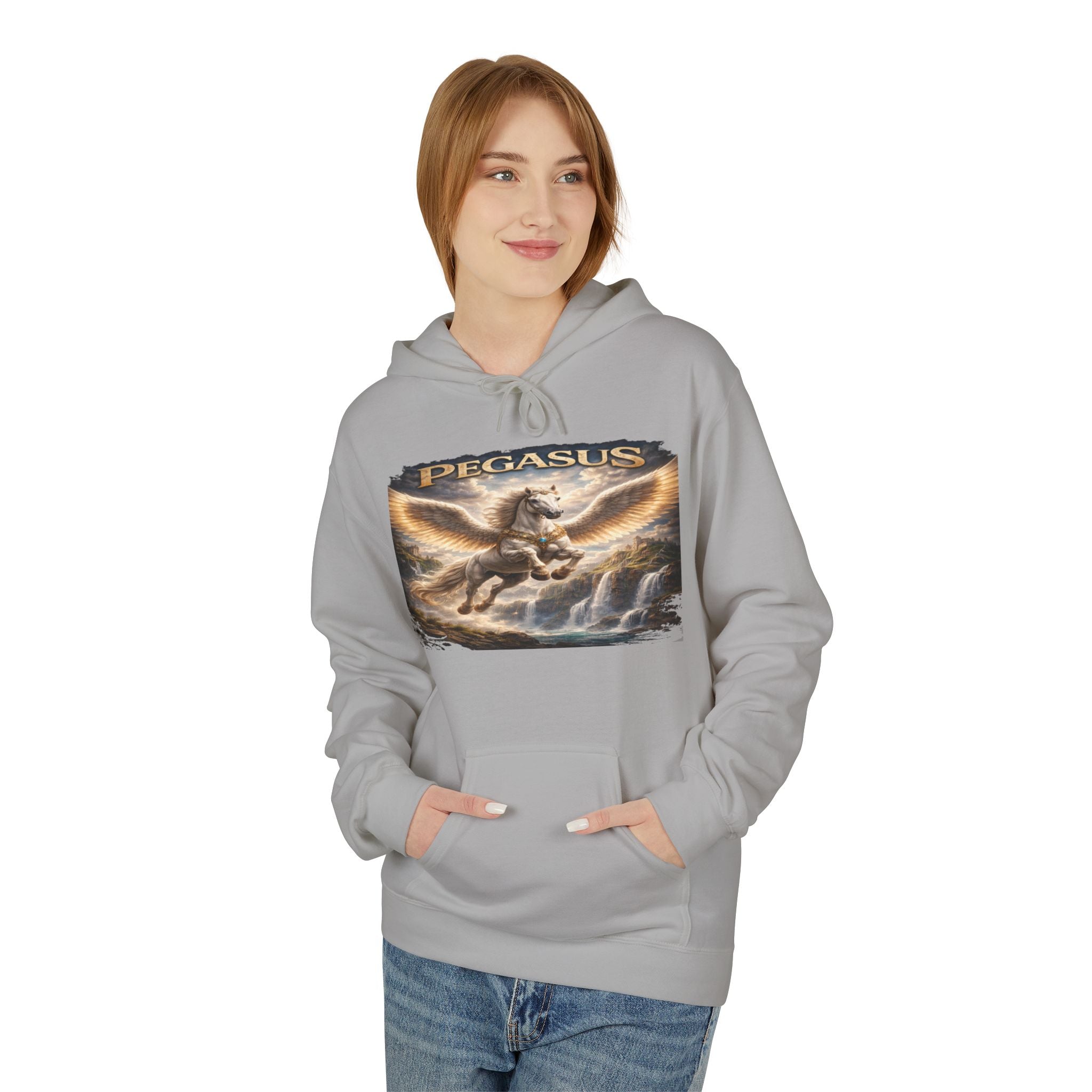 Pegasus Mythical Horse Hoodie — Vintage Winged Steed Graphic Sweatshirt