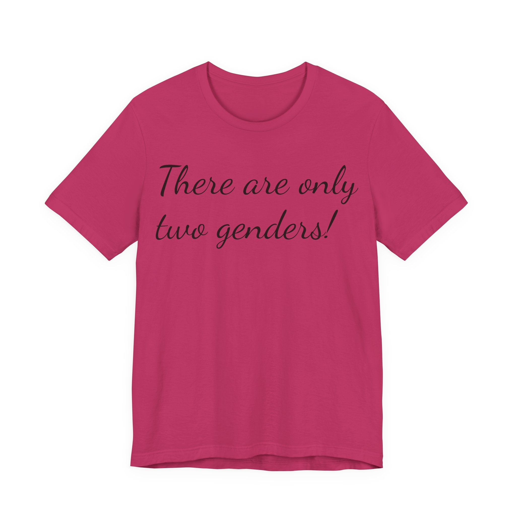 T-Shirt — "There Are Only Two Genders!" Script Slogan Tee