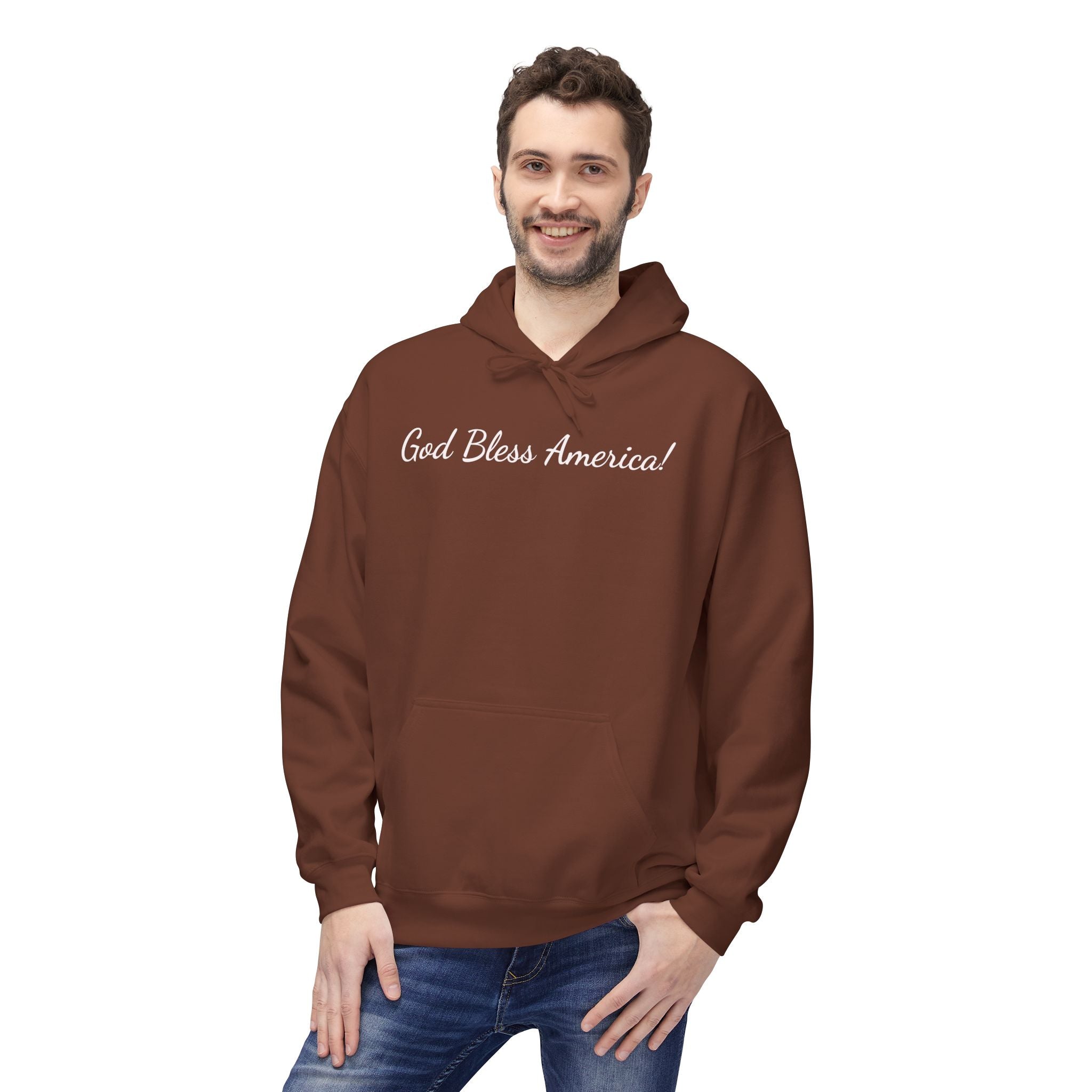— "God Bless America" Script Patriotic Pullover